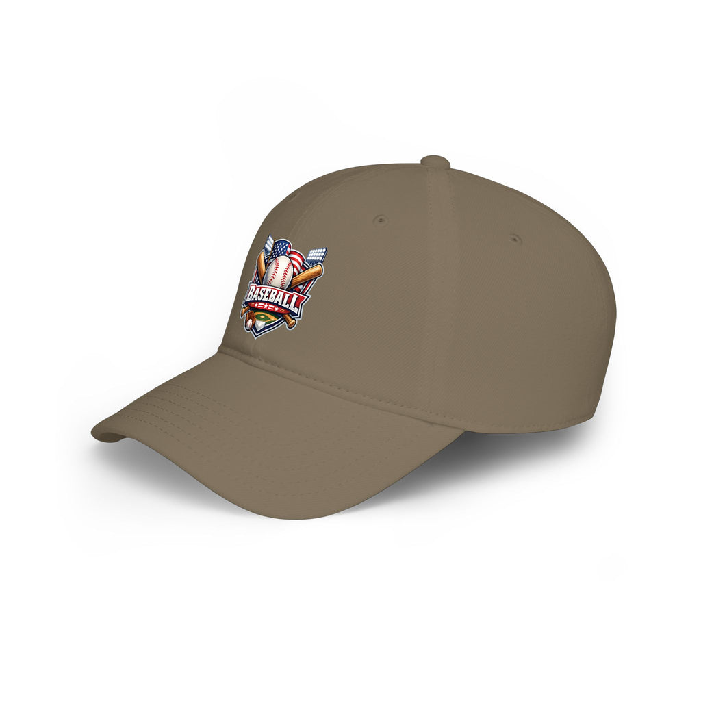 Baseball Emblem Low Profile Cap - Patriotic Baseball Hat
