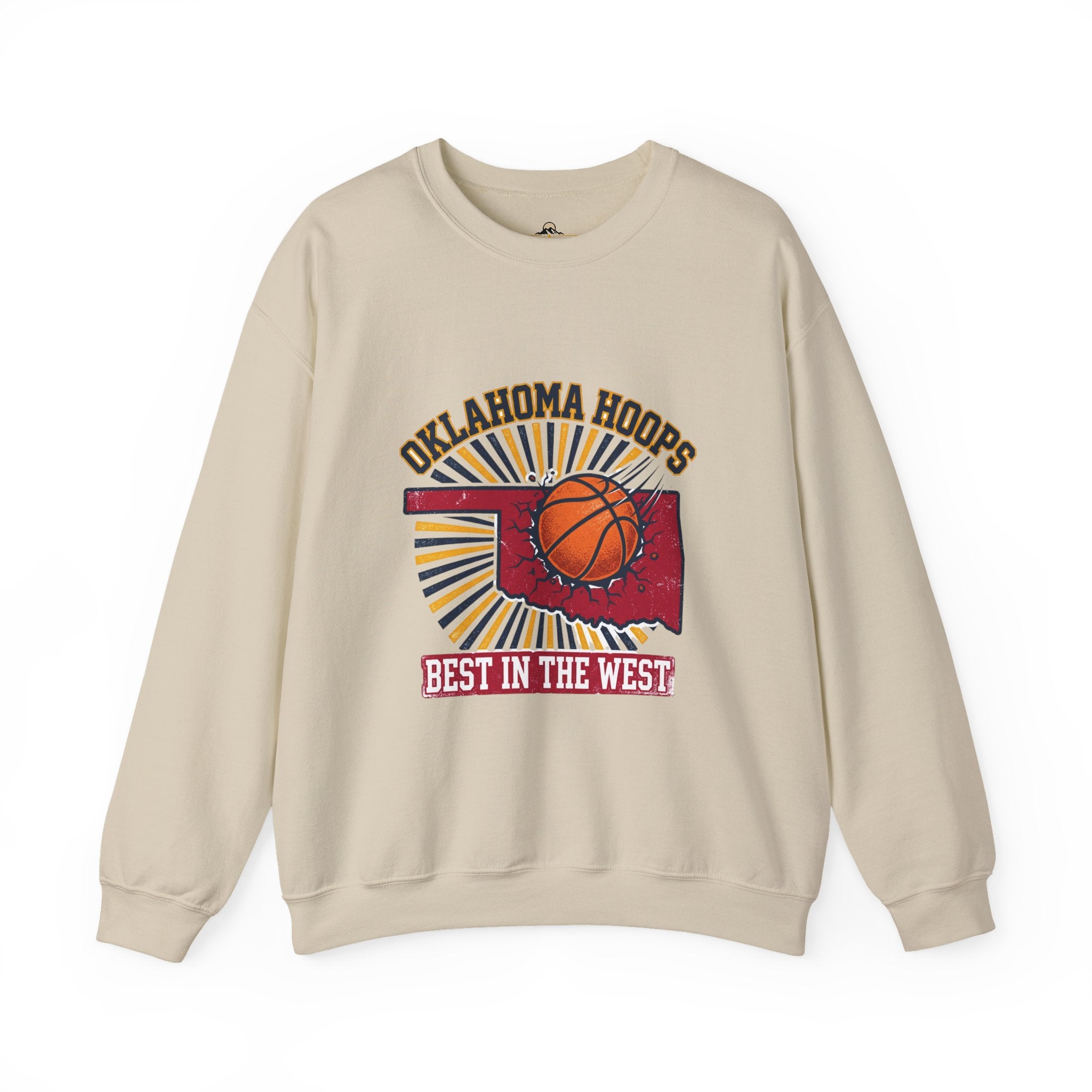 Oklahoma Hoops Crewneck Sweatshirt | Best in the West, OKC Pride, Vintage Distressed