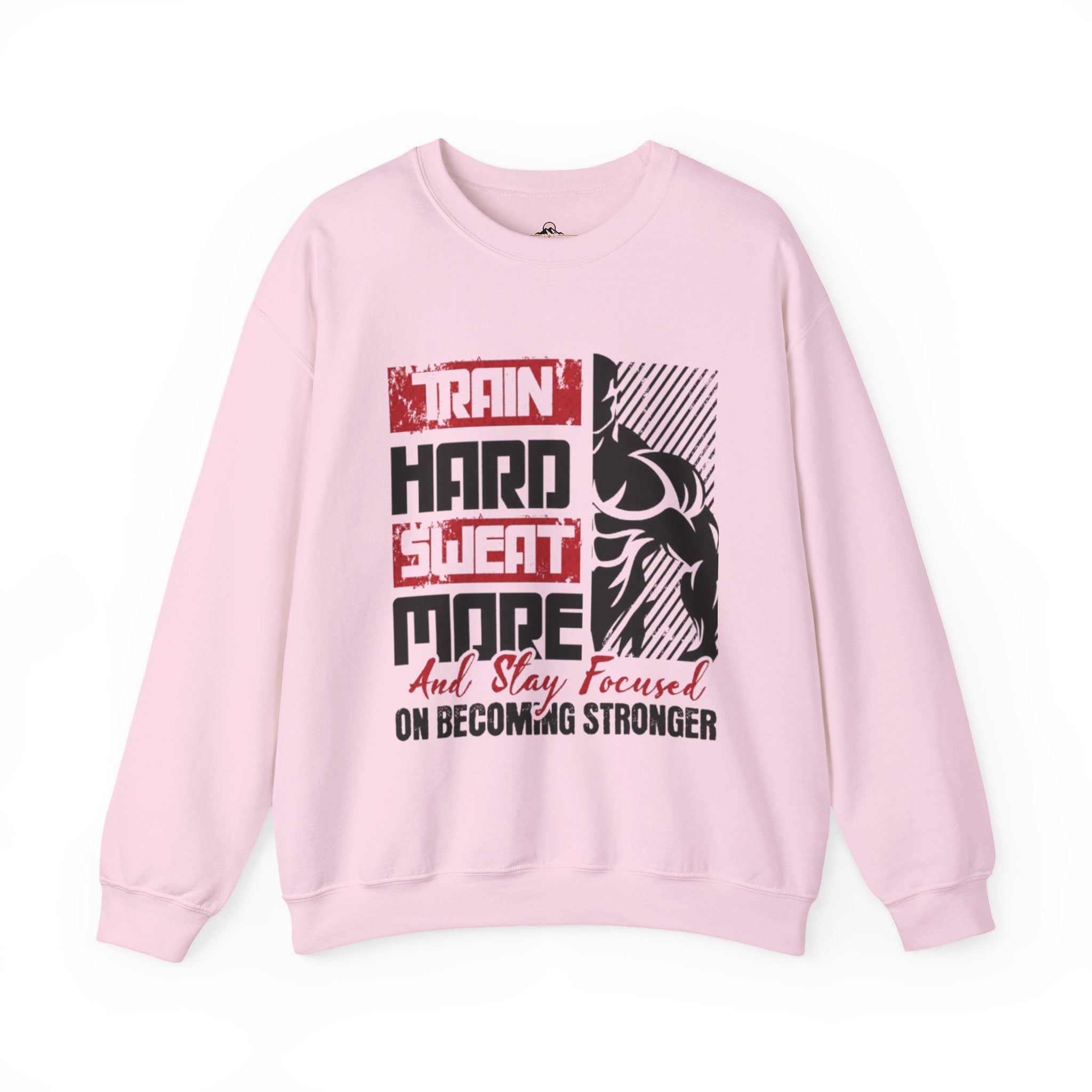 Workout Sweatshirt - "Train Hard, Sweat More" Motivational Gym Crewneck