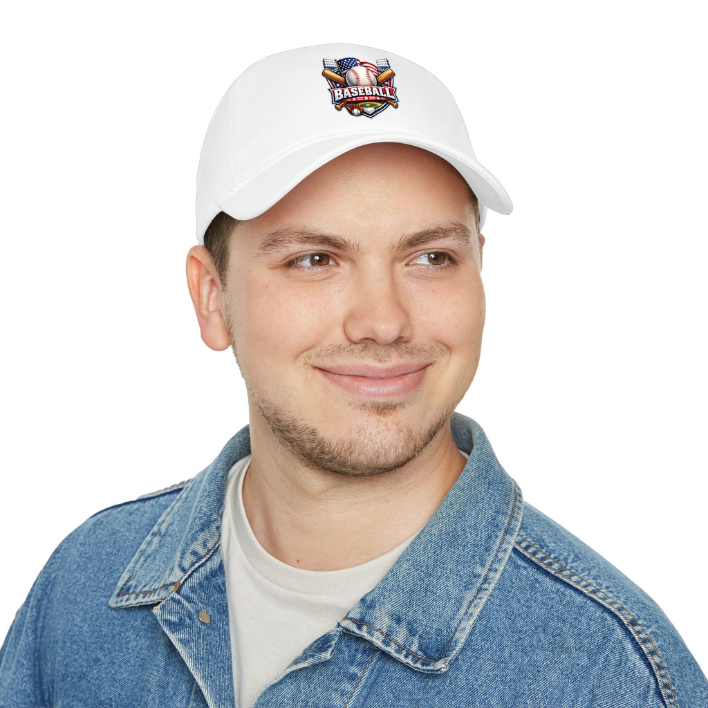 Baseball Emblem Low Profile Cap - Patriotic Baseball Hat