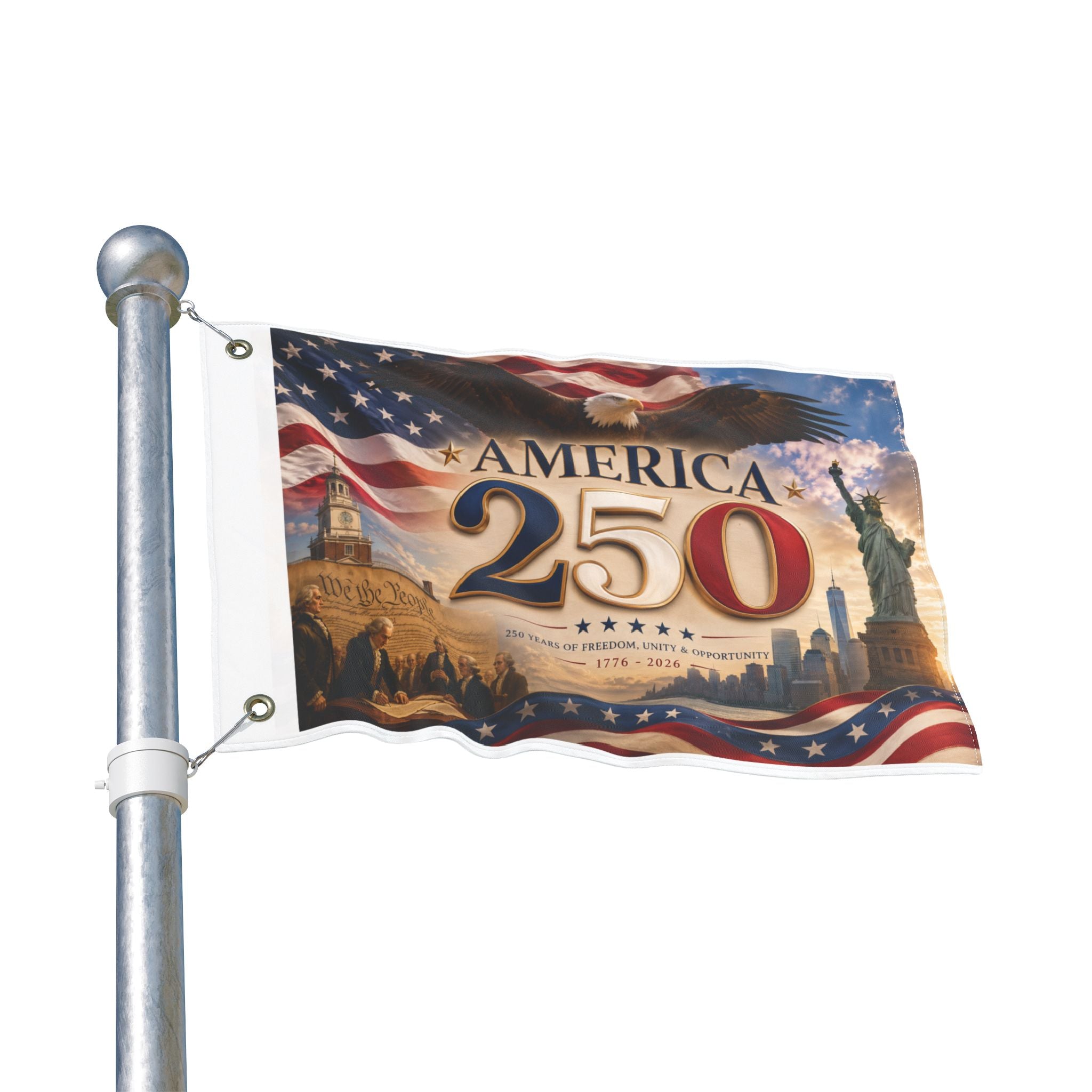America 250 Commemorative Flag - Double-Sided 250th Anniversary Patriotic Banner