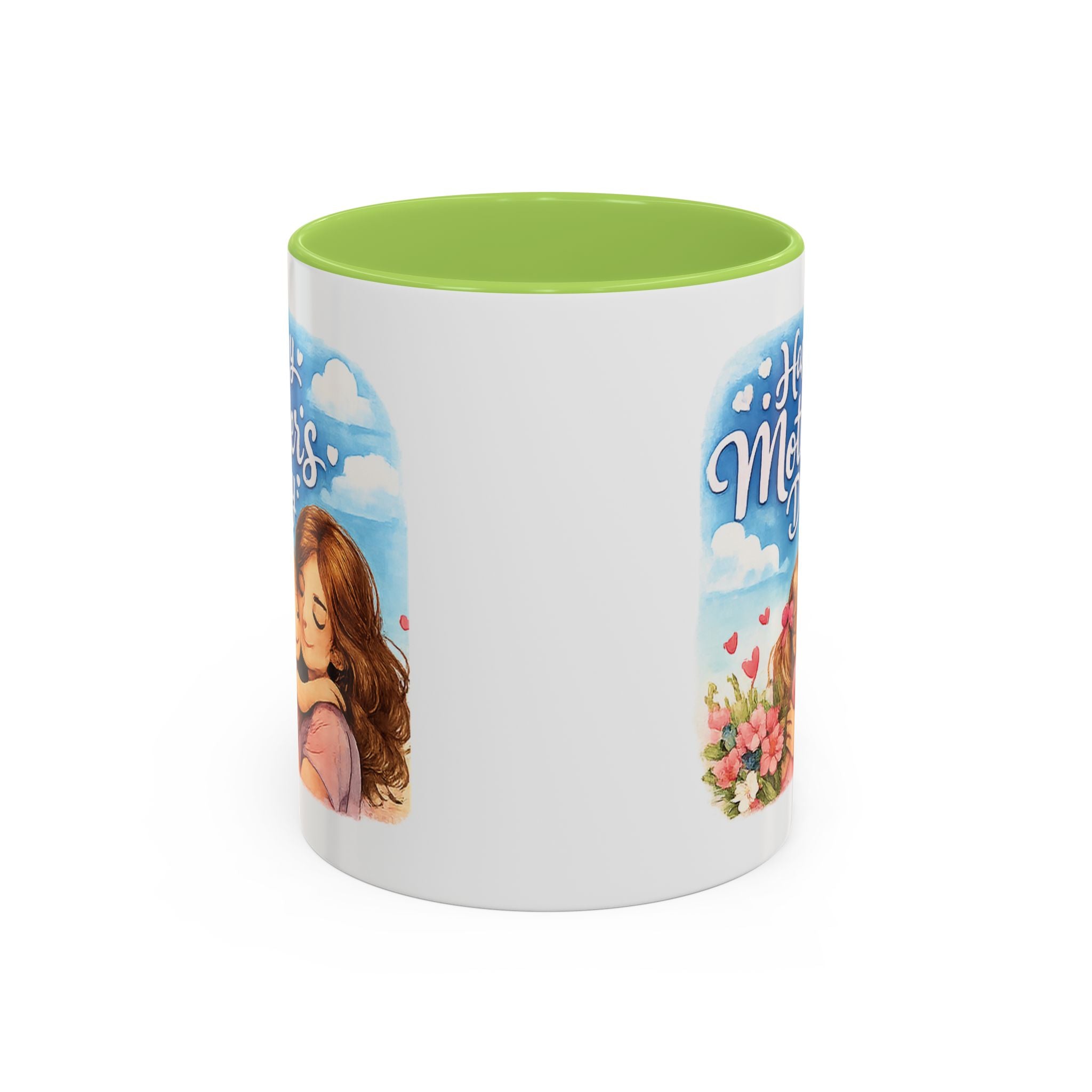 Mother's Day Coffee Mug - "Happy Mother's Day" Mom & Child Floral Accent Mug (11/15oz)