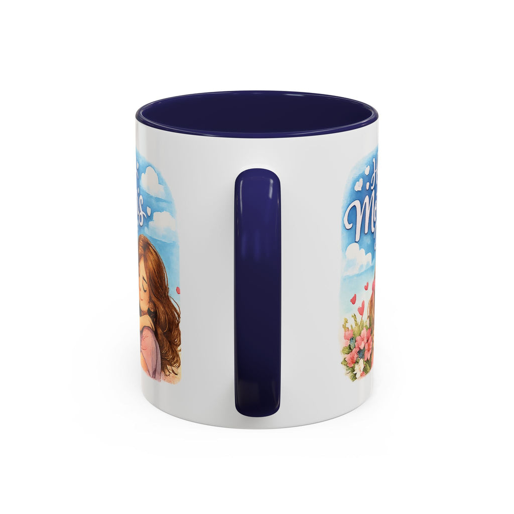 Mother's Day Coffee Mug - "Happy Mother's Day" Mom & Child Floral Accent Mug (11/15oz)
