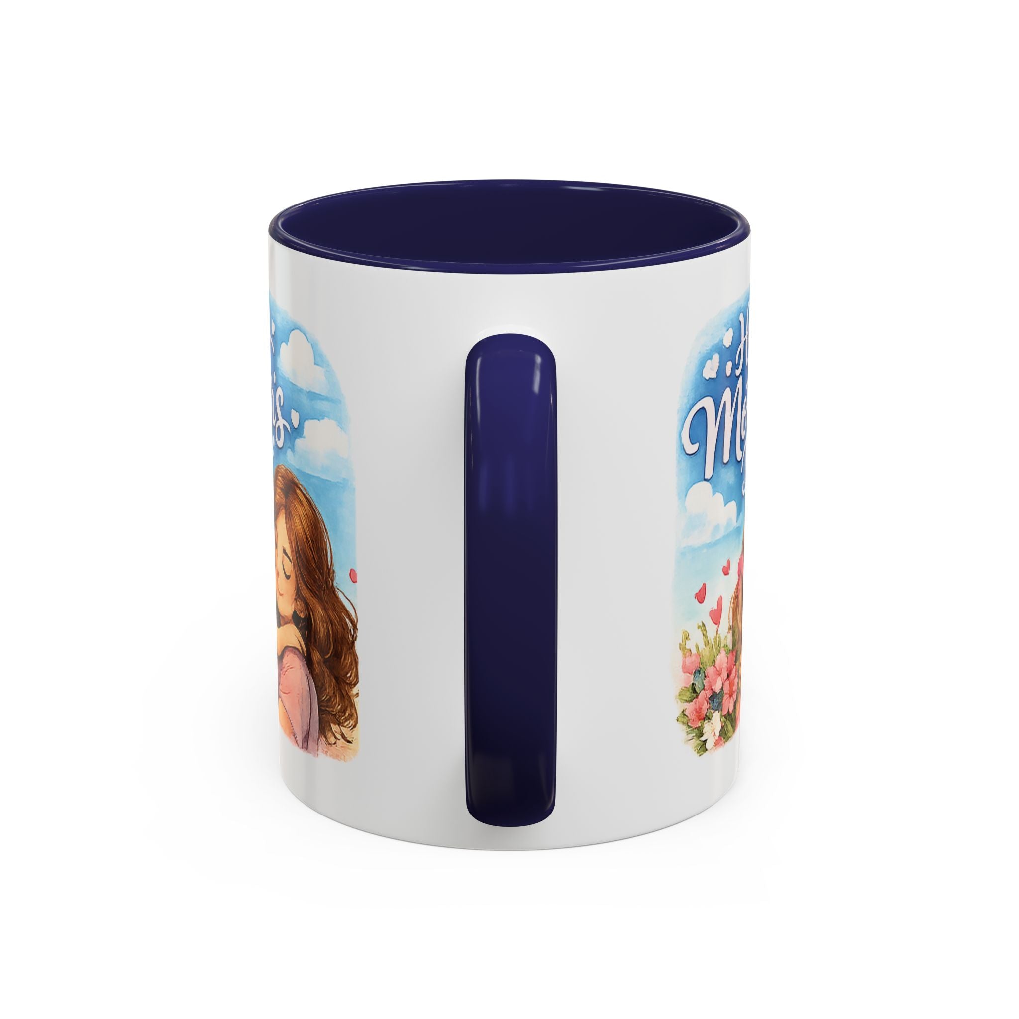 Mother's Day Coffee Mug - "Happy Mother's Day" Mom & Child Floral Accent Mug (11/15oz)