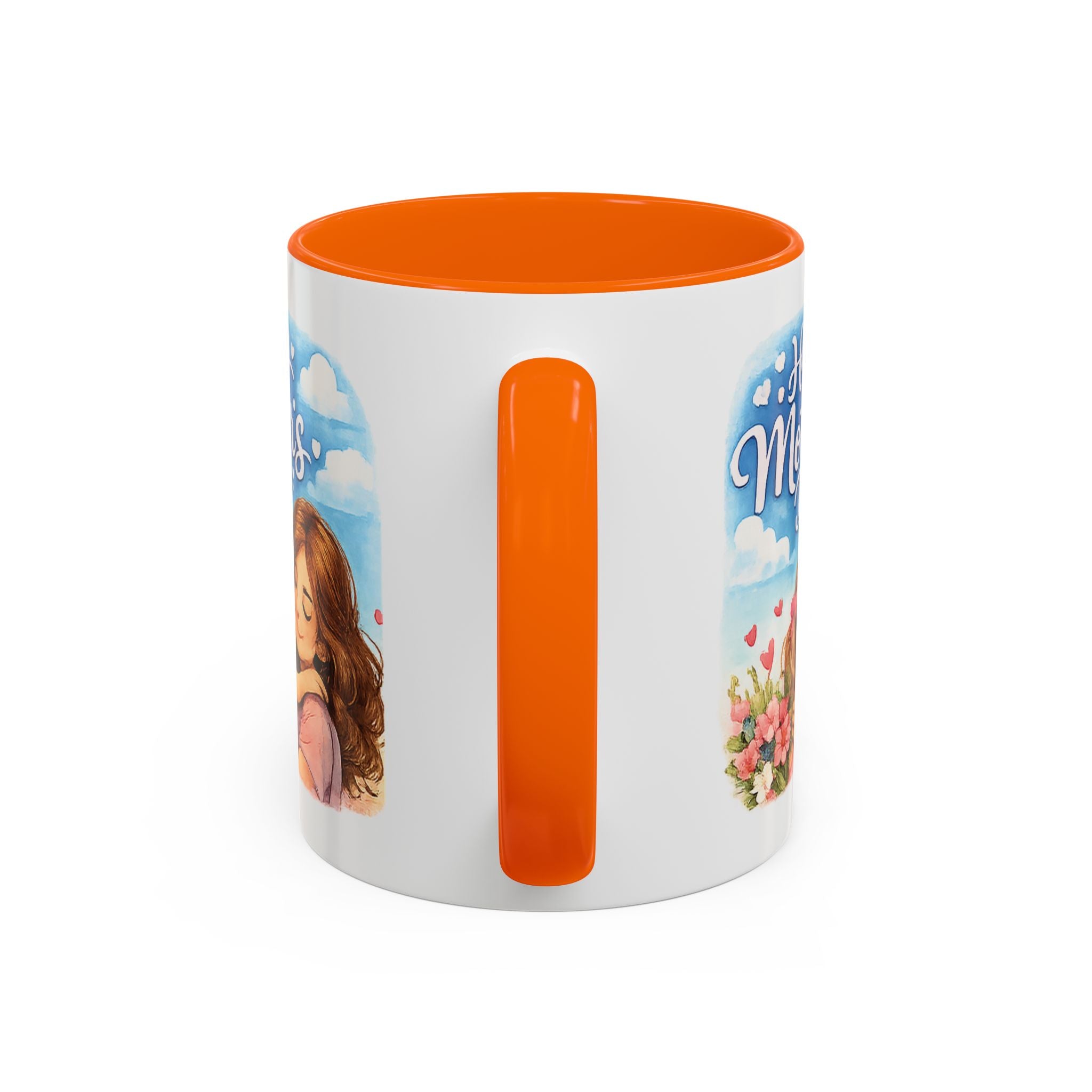 Mother's Day Coffee Mug - "Happy Mother's Day" Mom & Child Floral Accent Mug (11/15oz)