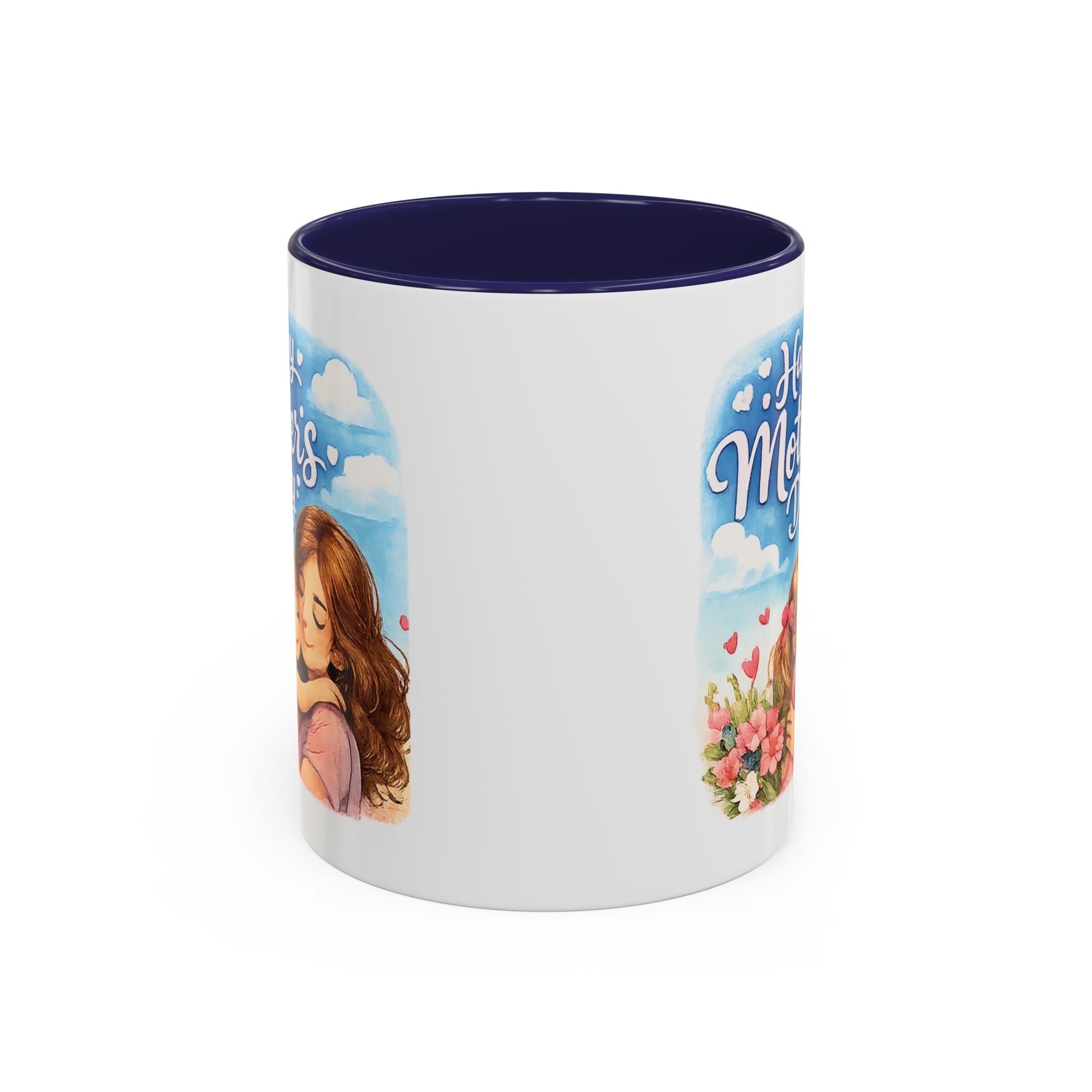 Mother's Day Coffee Mug - "Happy Mother's Day" Mom & Child Floral Accent Mug (11/15oz)