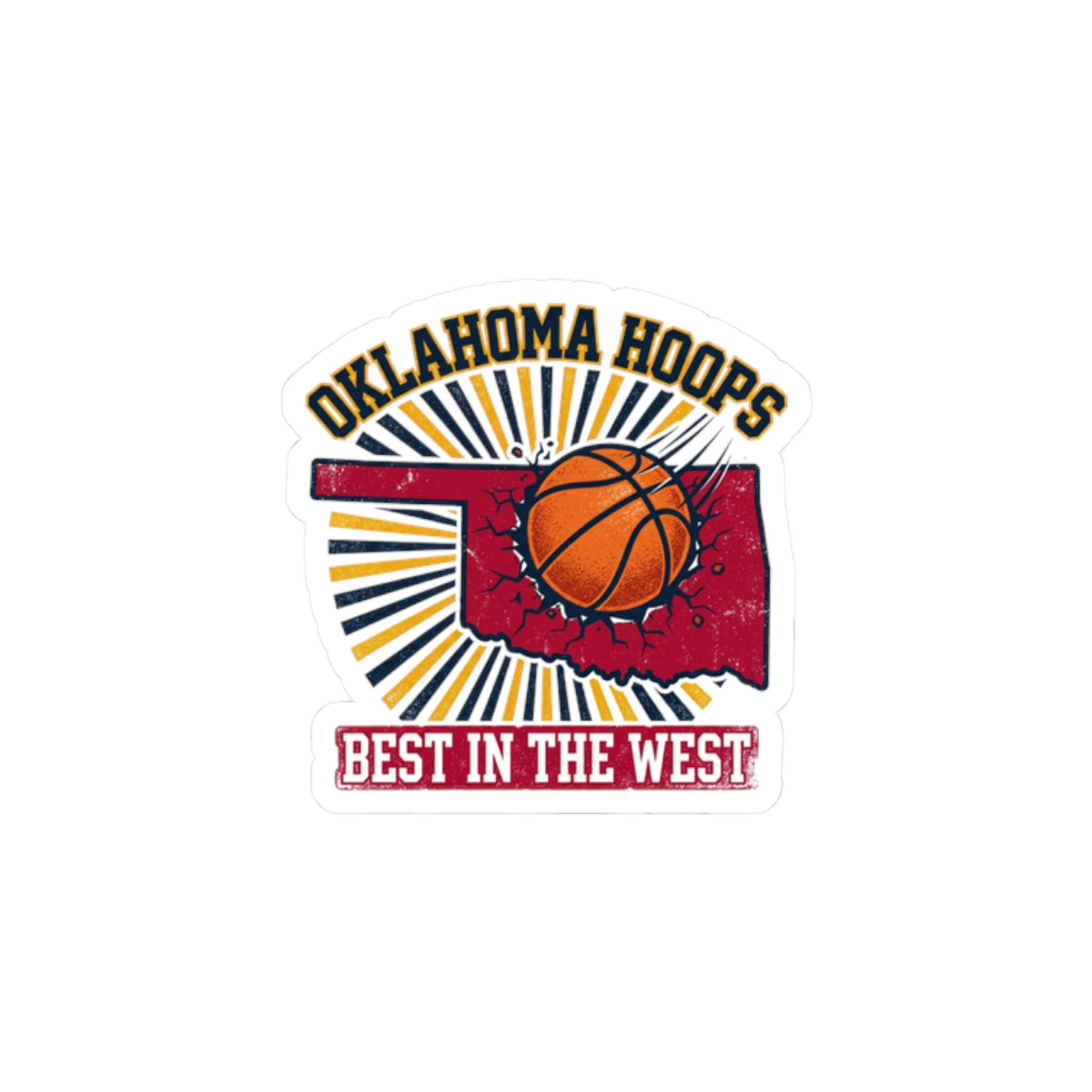 Oklahoma Hoops Kiss-Cut Stickers | Best in the West, Vintage Collegiate