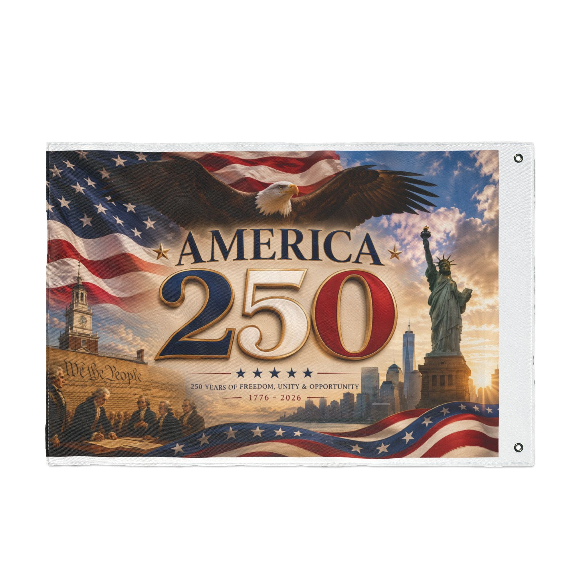 America 250 Commemorative Flag - Double-Sided 250th Anniversary Patriotic Banner