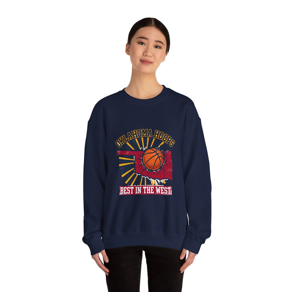 Oklahoma Hoops Crewneck Sweatshirt | Best in the West, OKC Pride, Vintage Distressed