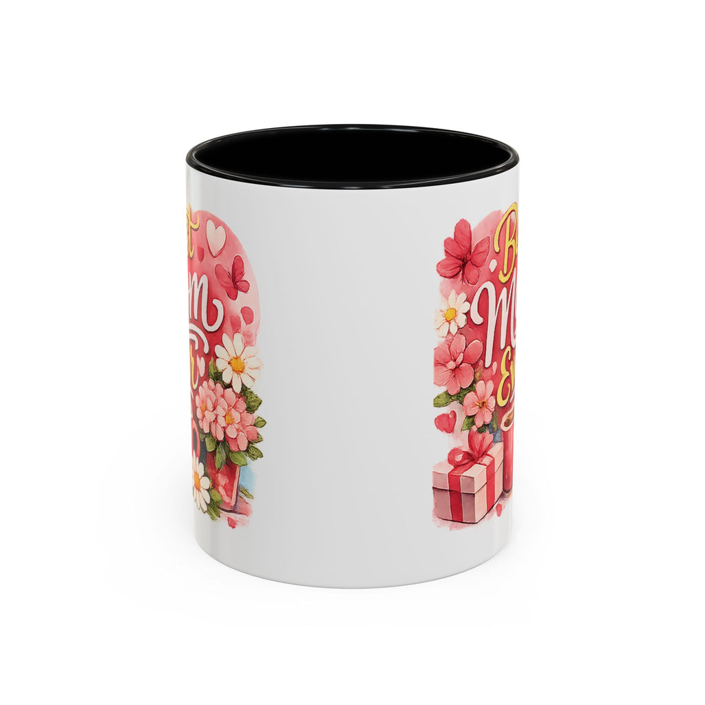 Mother's Day Coffee Mug - Happy Mother's Day Mom Gift with Floral Illustration (11/15oz)