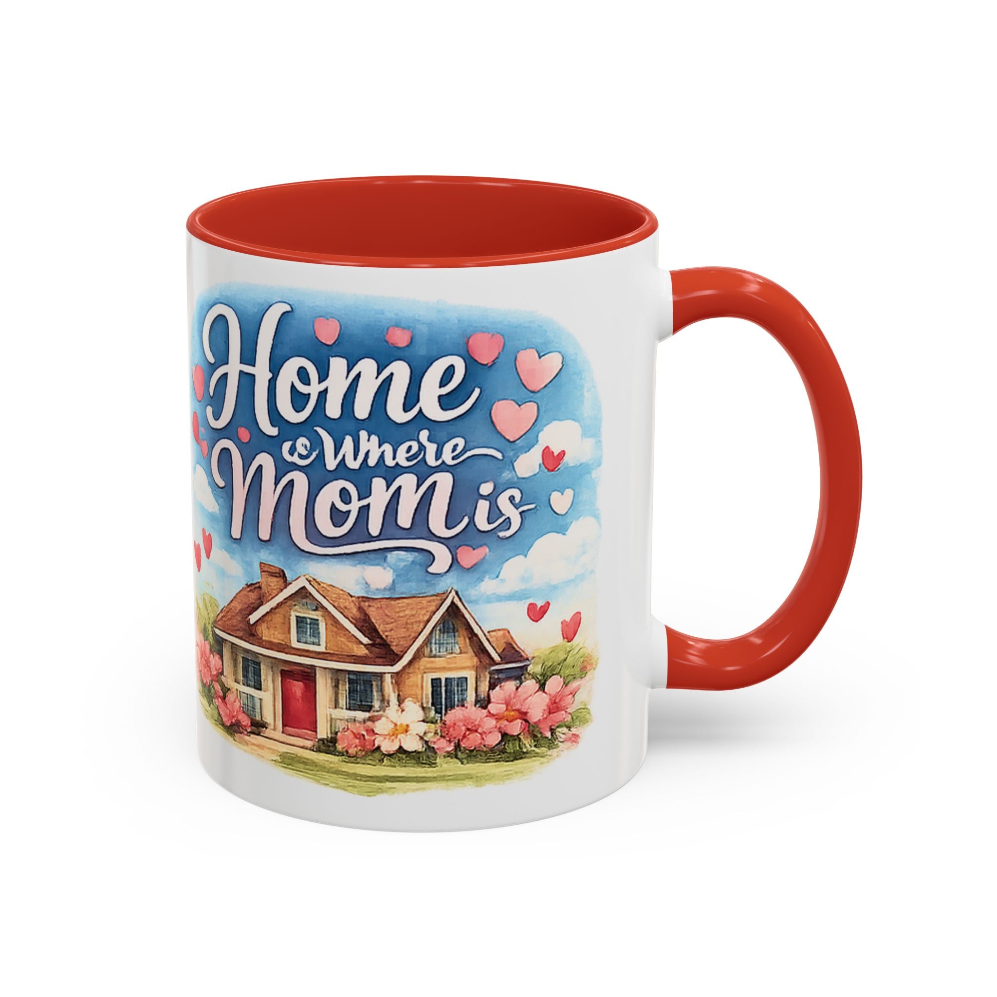 Home Is Where Mom Is Accent Coffee Mug - Mother's Day Gift