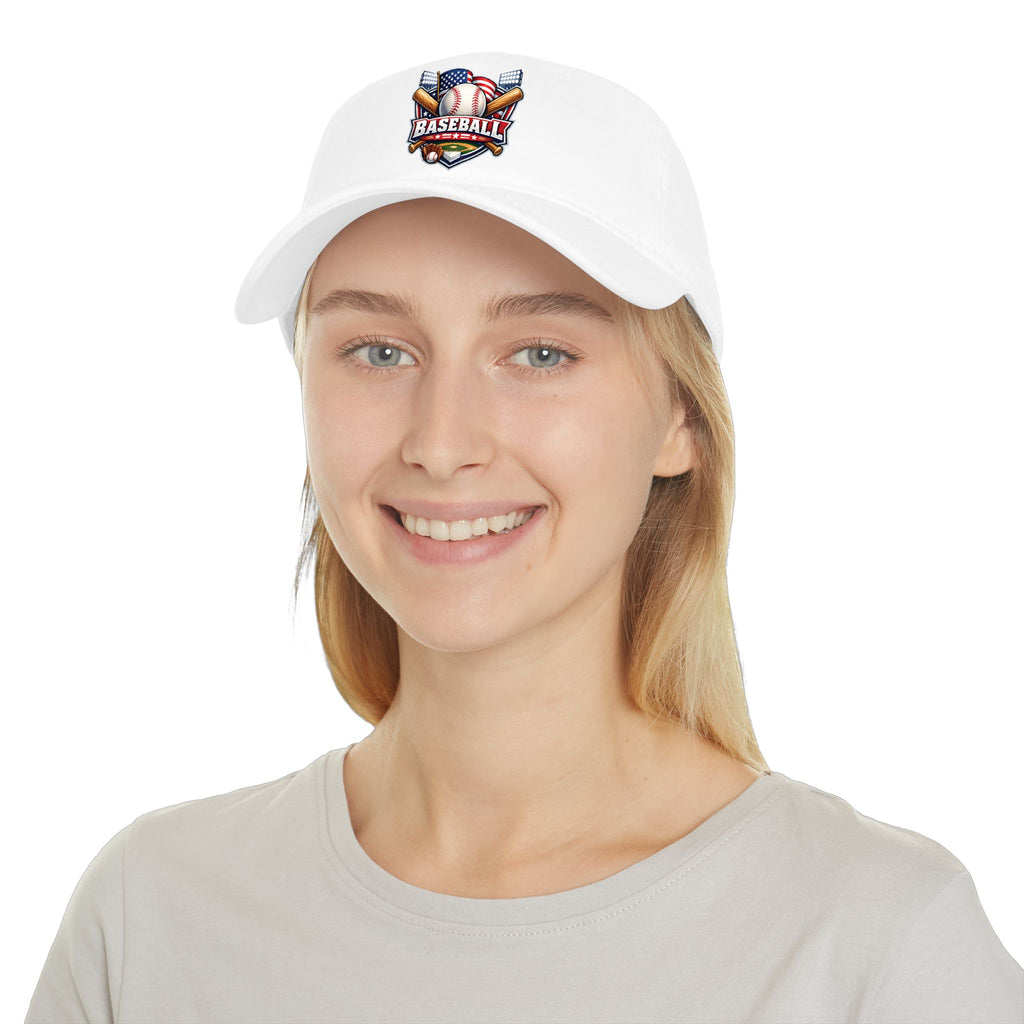 Baseball Emblem Low Profile Cap - Patriotic Baseball Hat