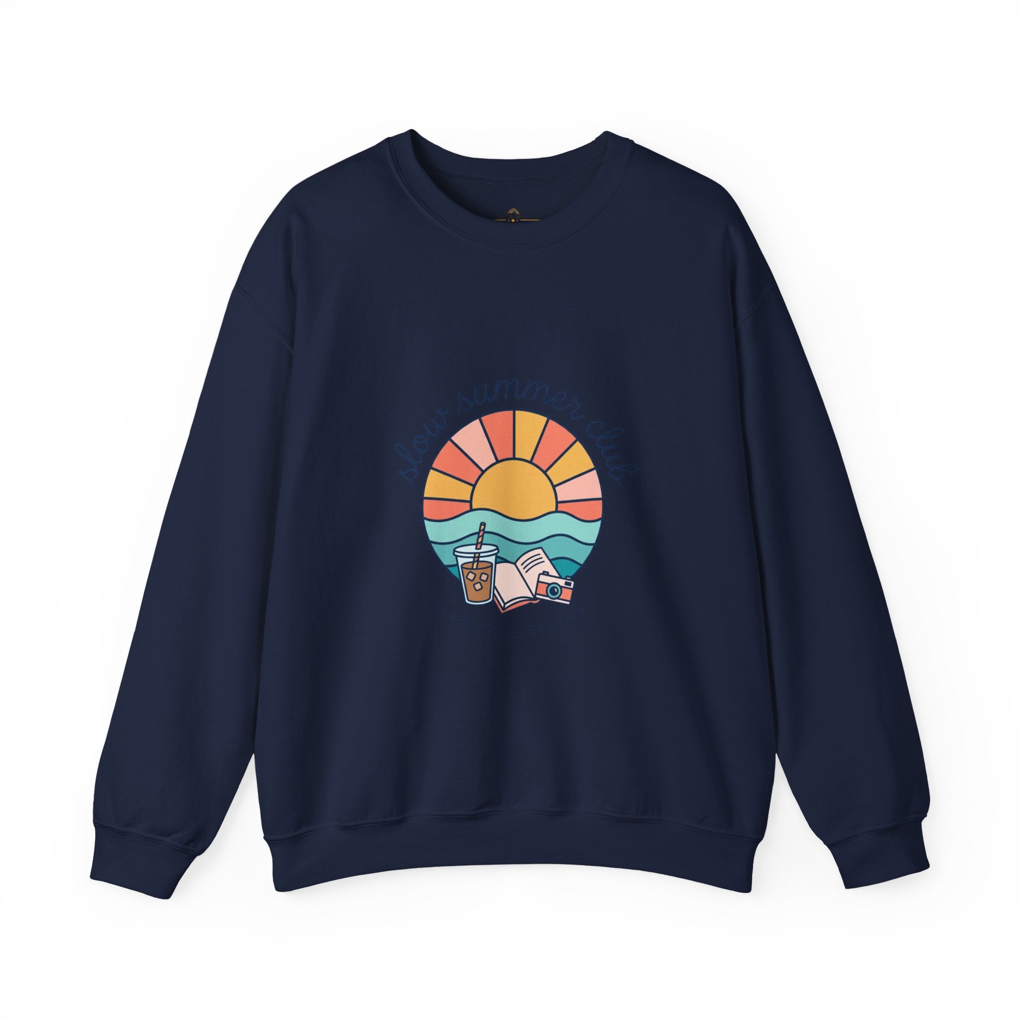sunset beach crest Crewneck Sweatshirt | summer aesthetic, retro pastel