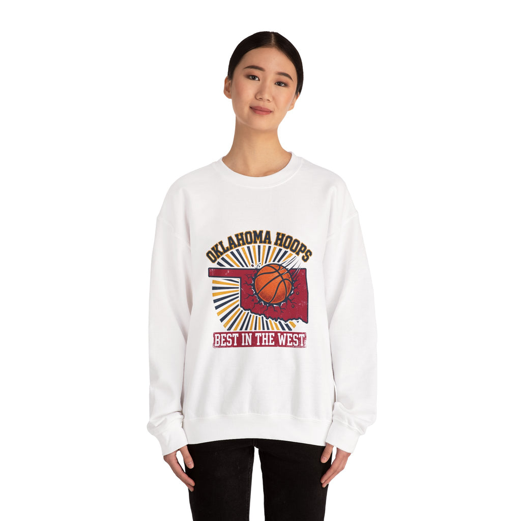 Oklahoma Hoops Crewneck Sweatshirt | Best in the West, OKC Pride, Vintage Distressed