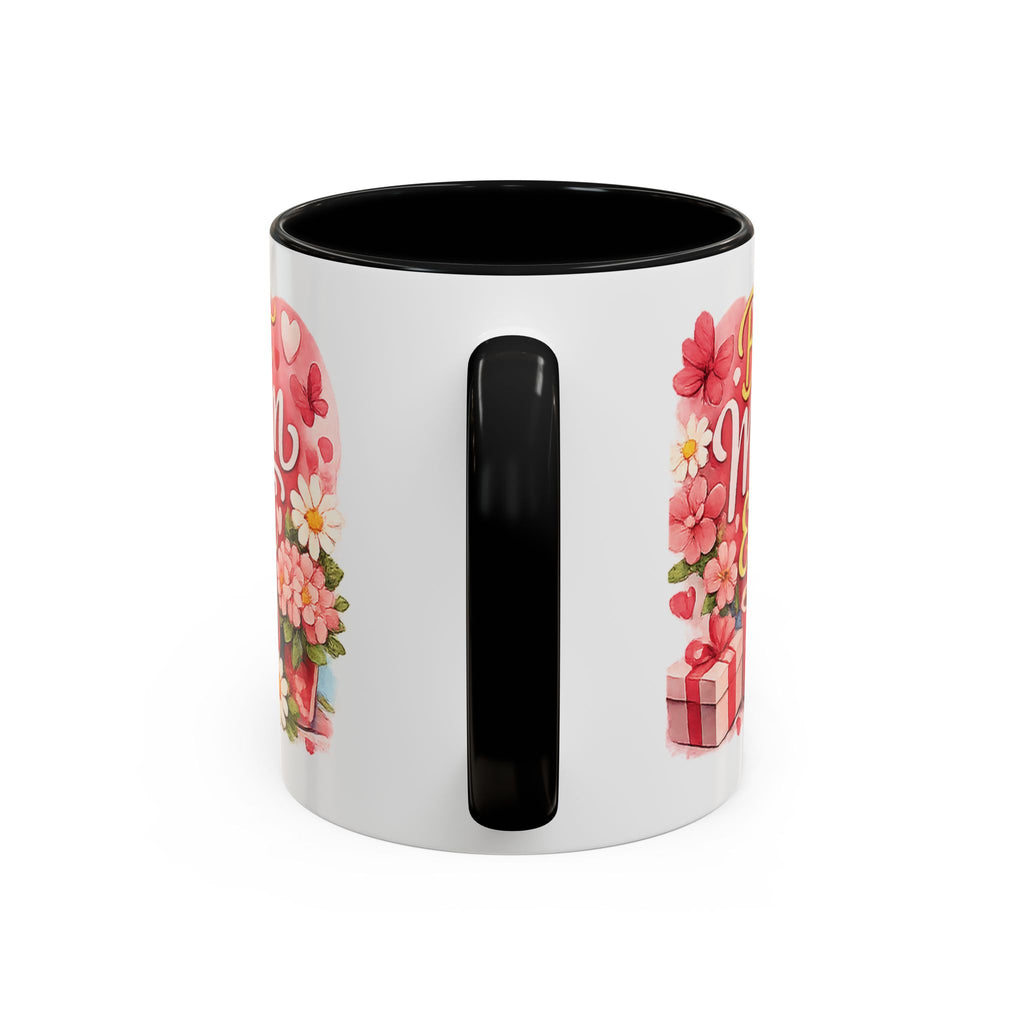 Mother's Day Coffee Mug - Happy Mother's Day Mom Gift with Floral Illustration (11/15oz)