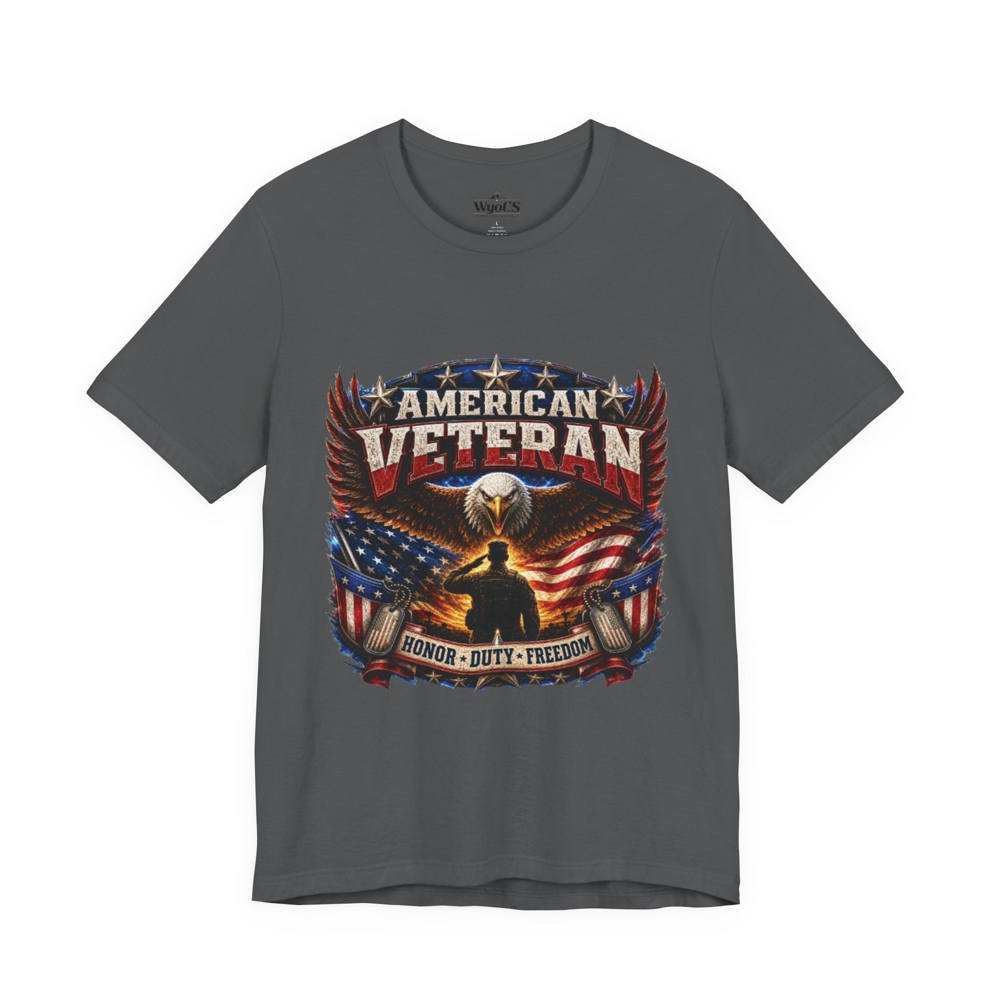 American Veteran T-Shirt - Honor Duty Freedom Patriotic Tee