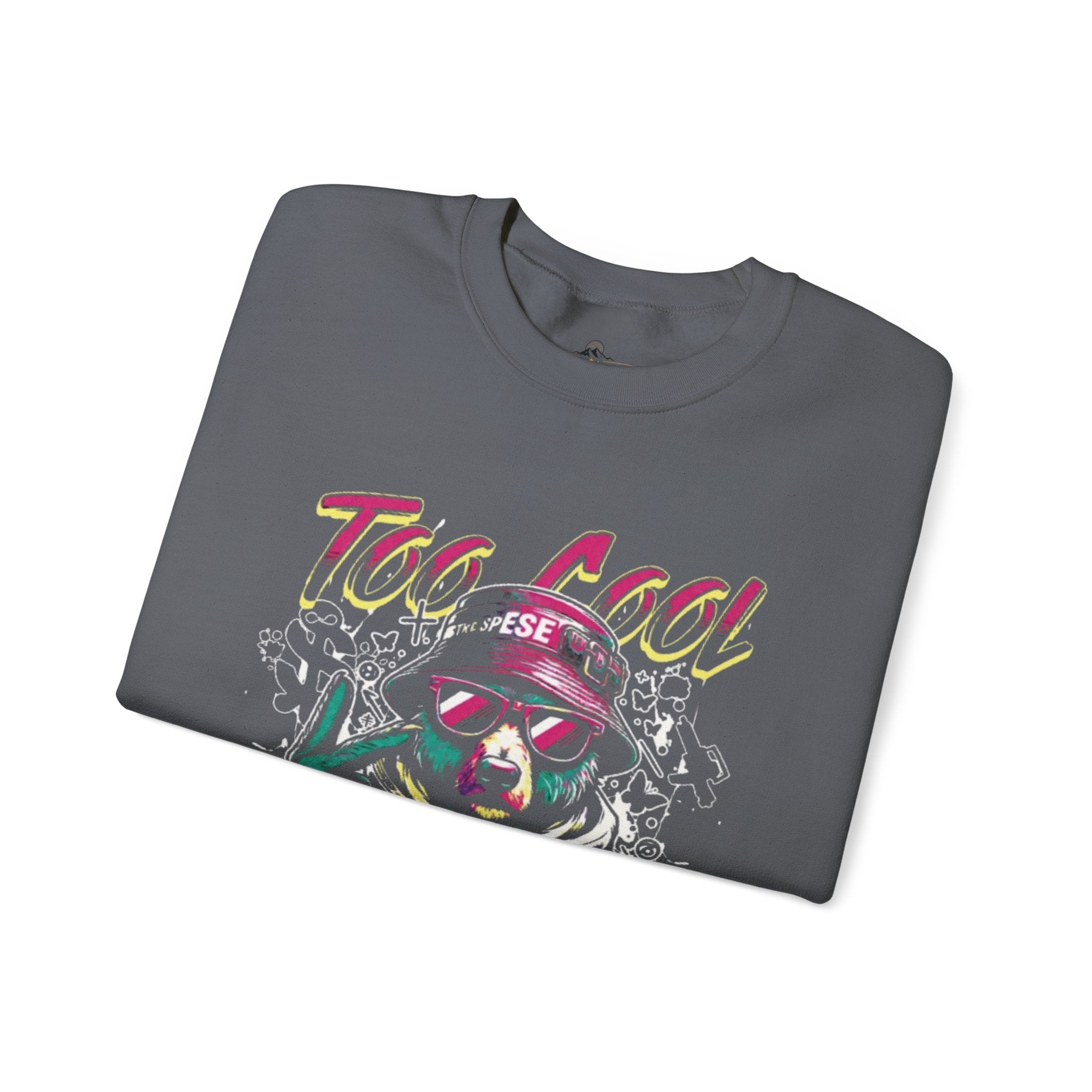 Crewneck Sweatshirt - 'Too Cool to Be Nice' Retro Bear Streetwear