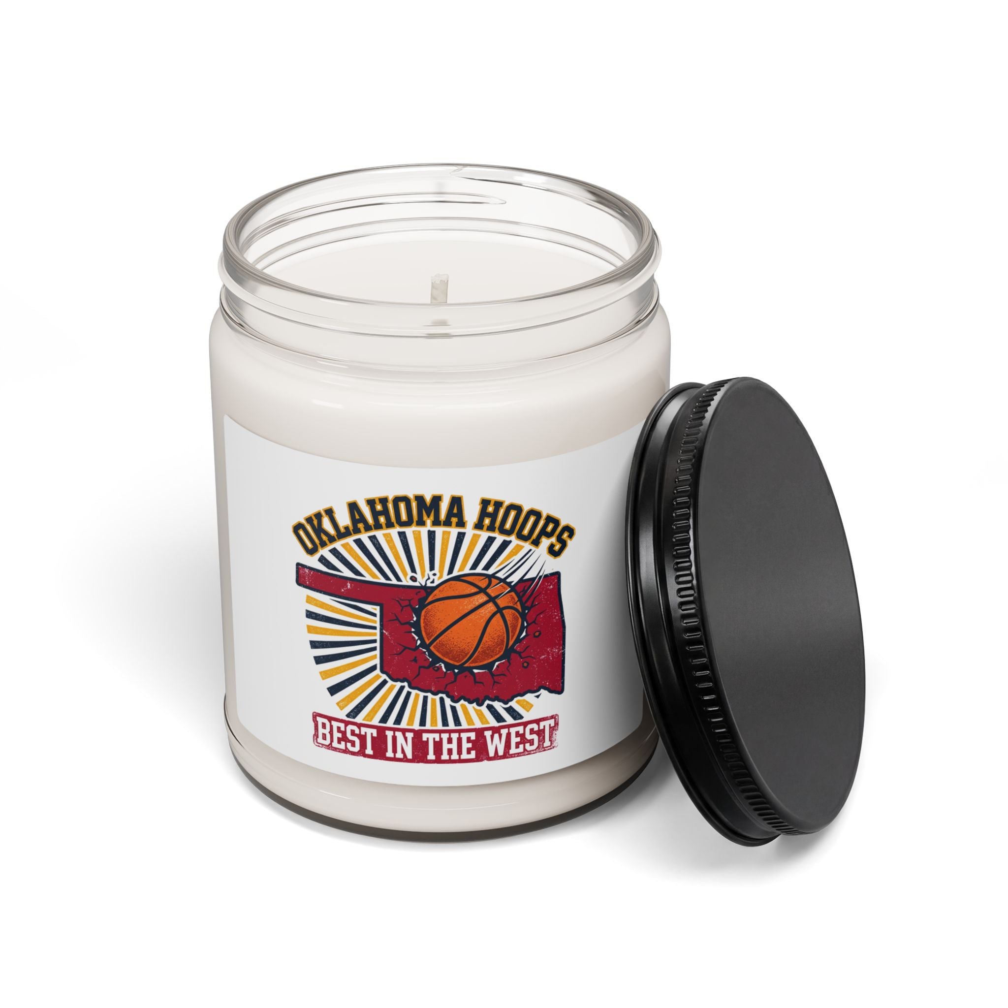Oklahoma Hoops Candle, Soy 9oz | Best in the West, Vintage Basketball
