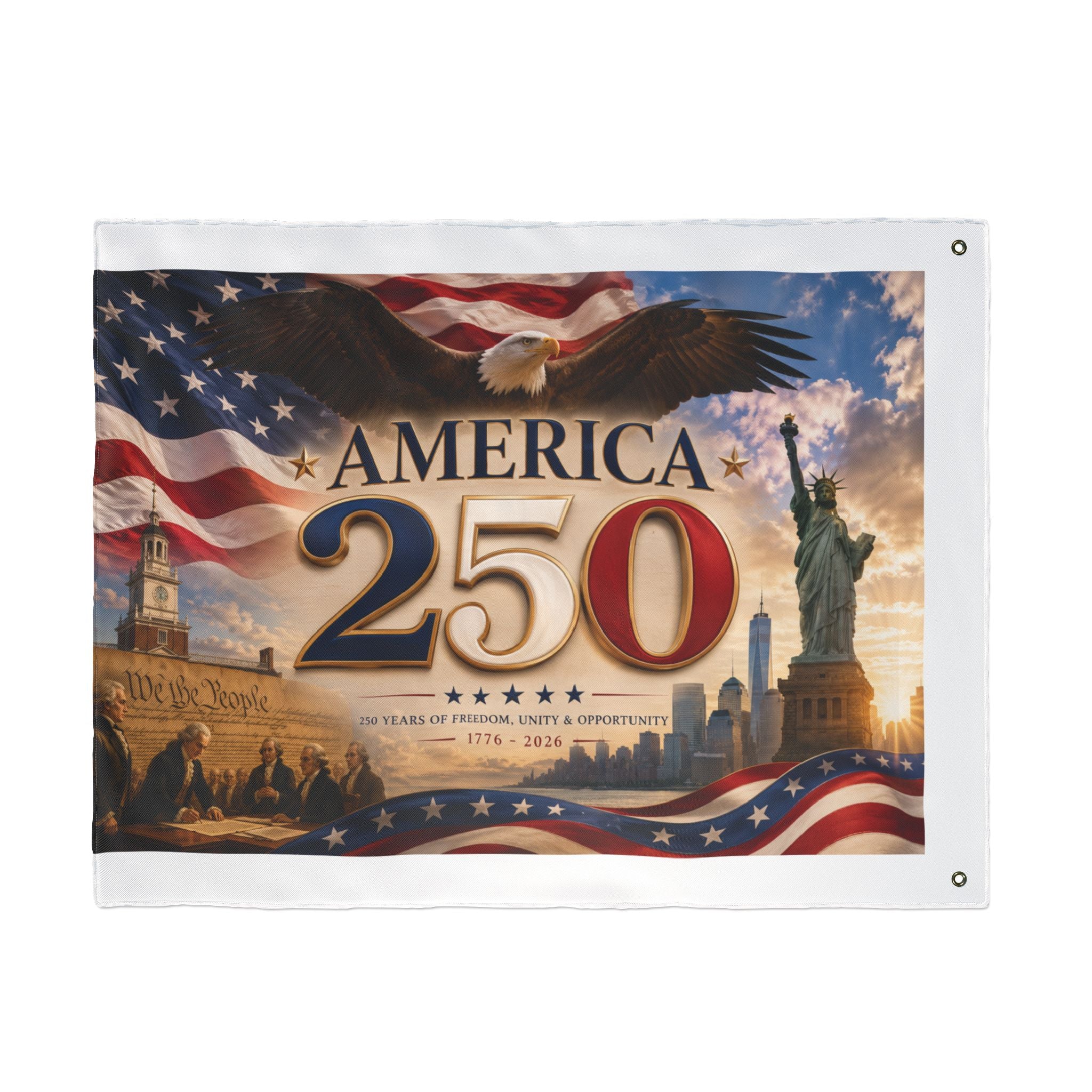 America 250 Commemorative Flag - Double-Sided 250th Anniversary Patriotic Banner