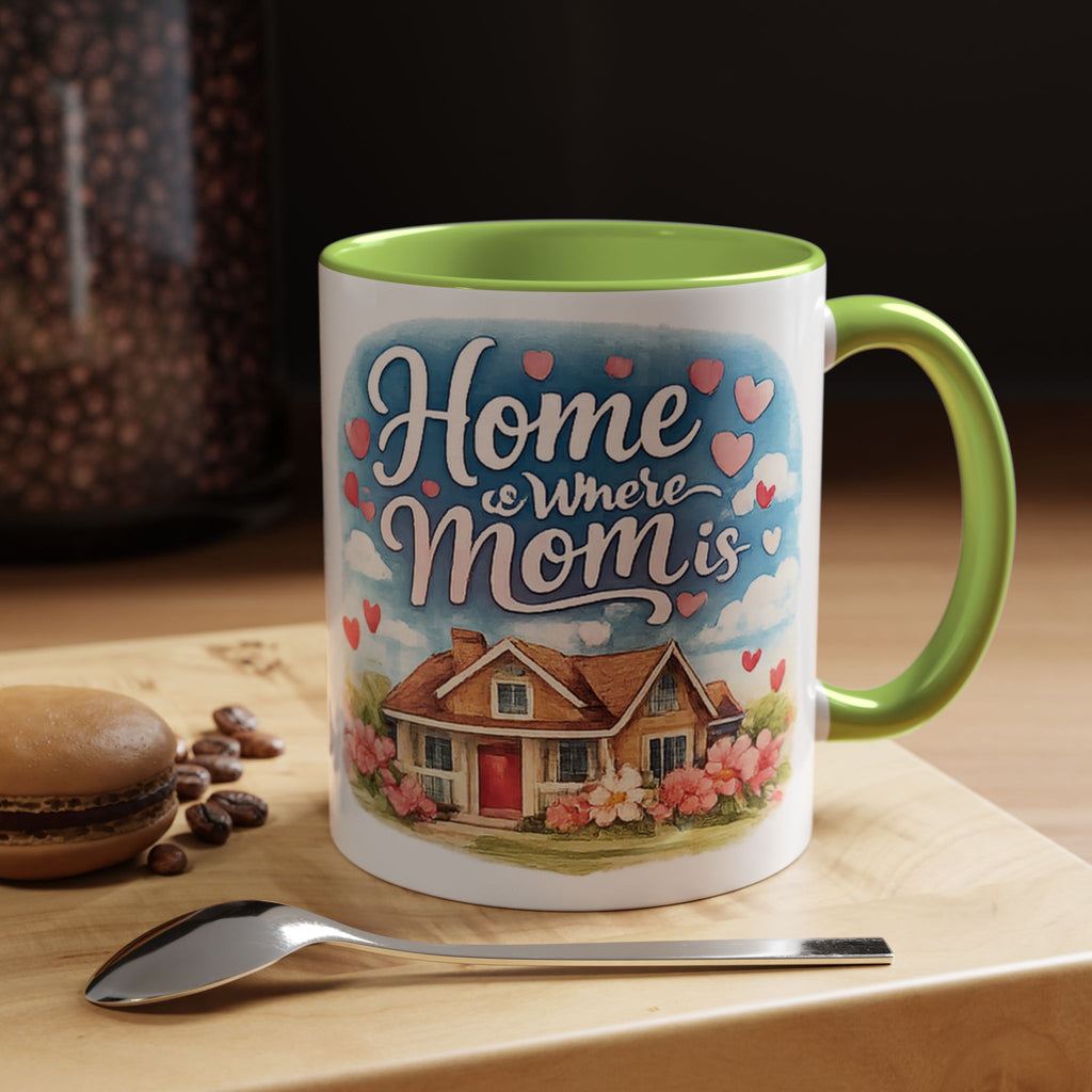 Home Is Where Mom Is Accent Coffee Mug - Mother's Day Gift