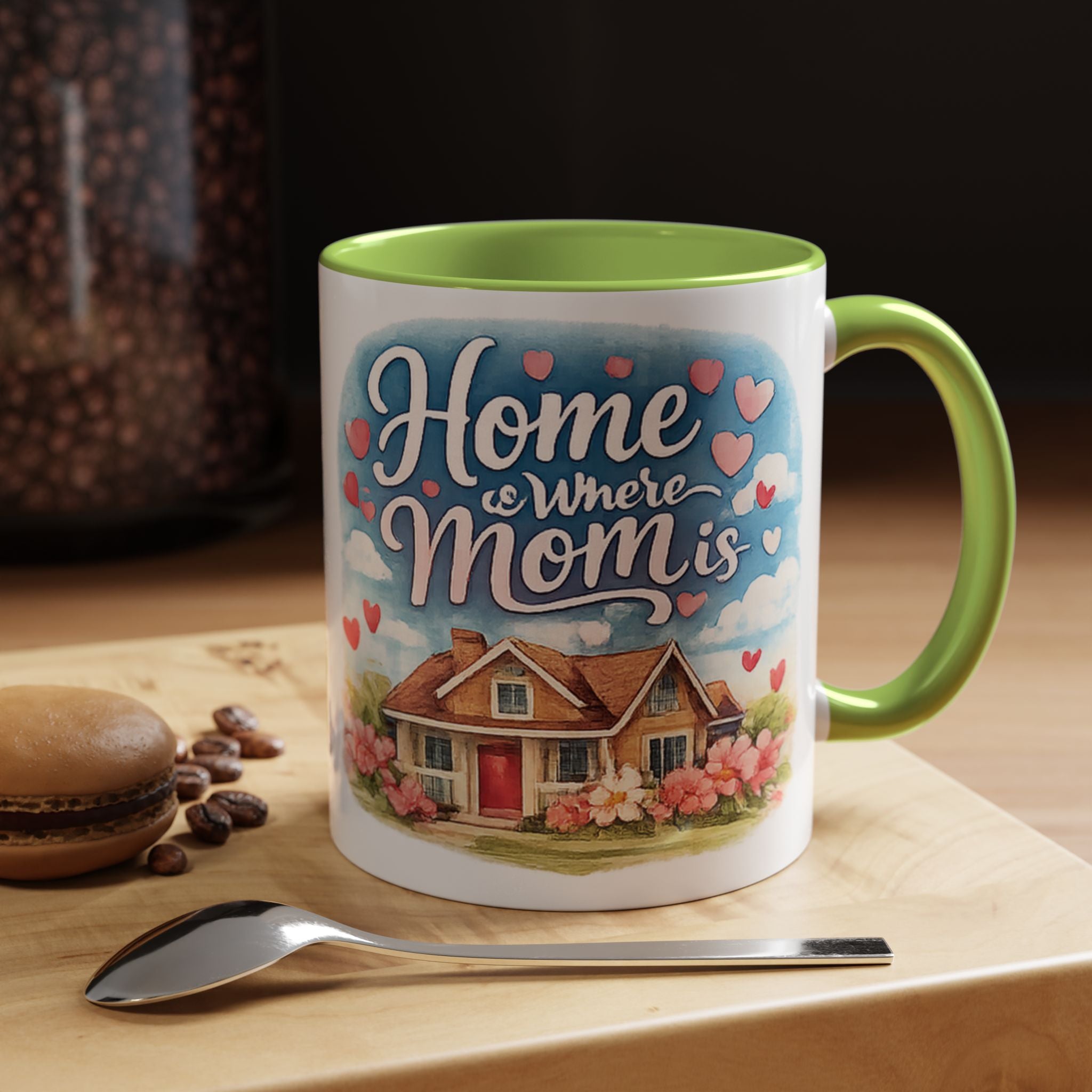 Home Is Where Mom Is Accent Coffee Mug - Mother's Day Gift