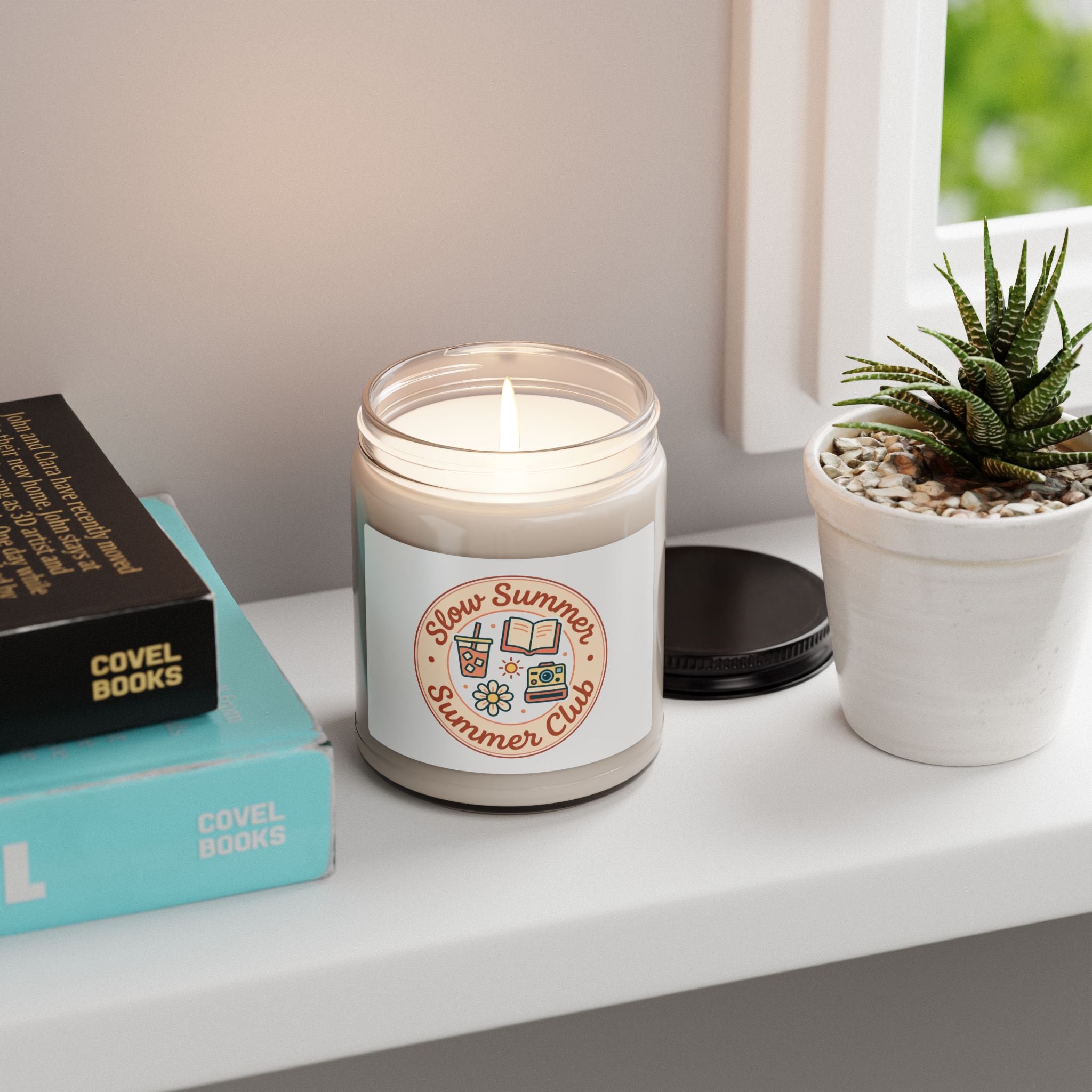 Slow Summer Club Candle, soy jar, summer aesthetic, coastal vibes