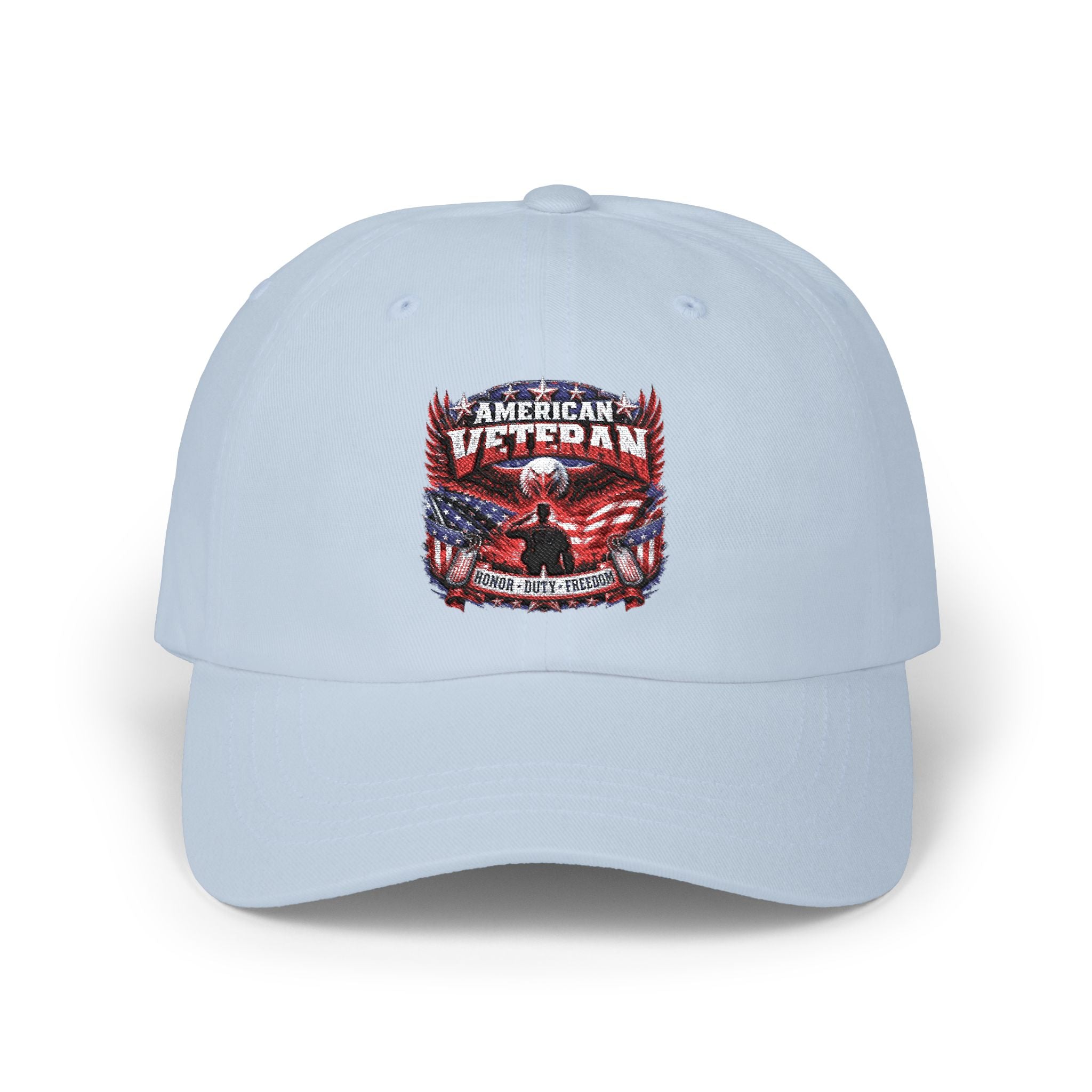 American Veteran Dad Cap - Patriotic Flag Embroidered Baseball Hat