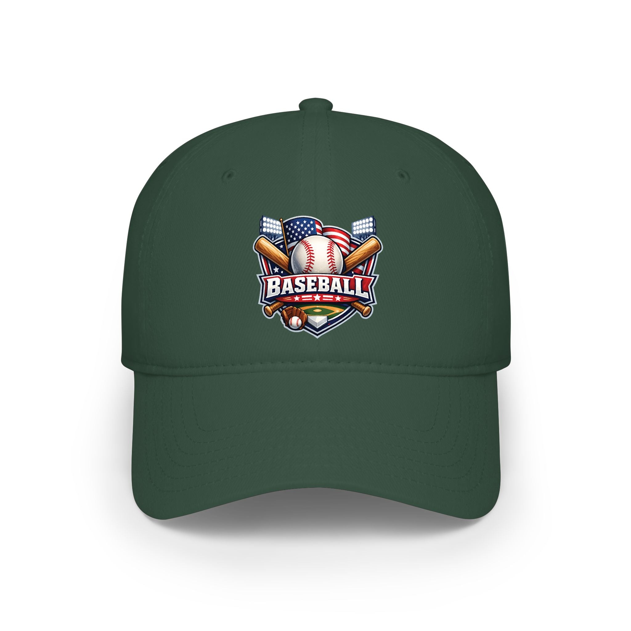 Baseball Emblem Low Profile Cap - Patriotic Baseball Hat