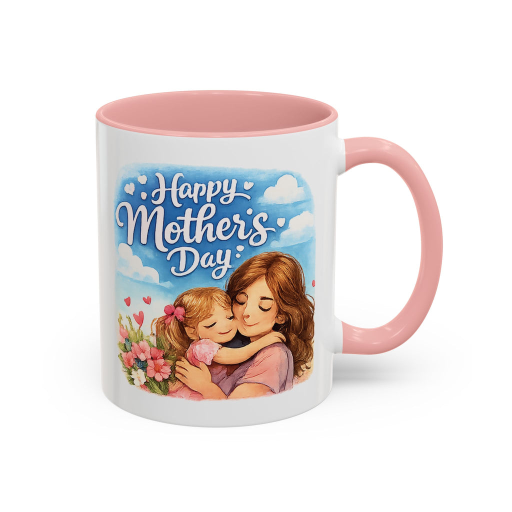 Mother's Day Coffee Mug - "Happy Mother's Day" Mom & Child Floral Accent Mug (11/15oz)