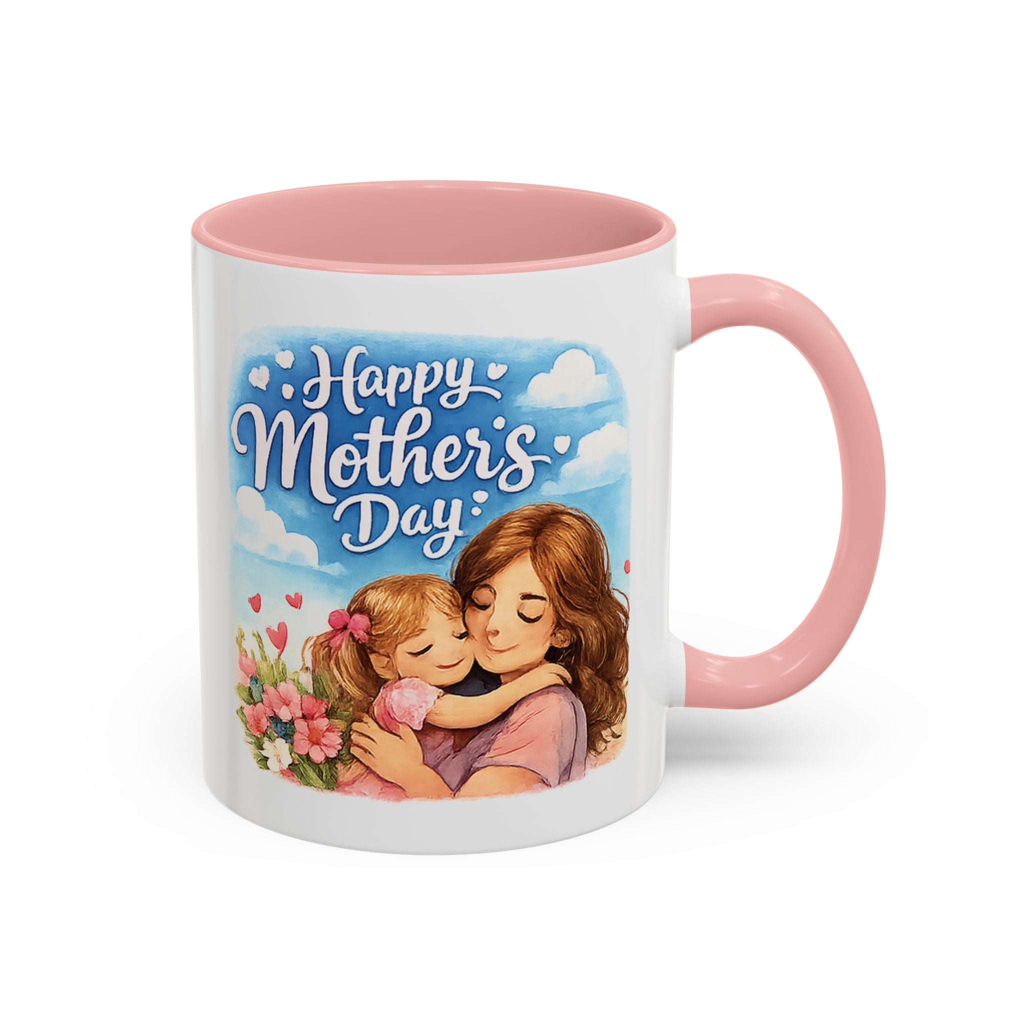 Mother's Day Coffee Mug - "Happy Mother's Day" Mom & Child Floral Accent Mug (11/15oz)