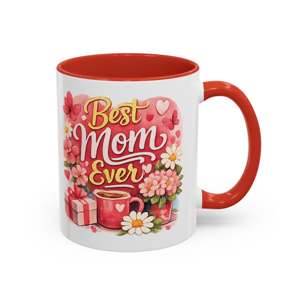 Mother's Day Coffee Mug - Happy Mother's Day Mom Gift with Floral Illustration (11/15oz)