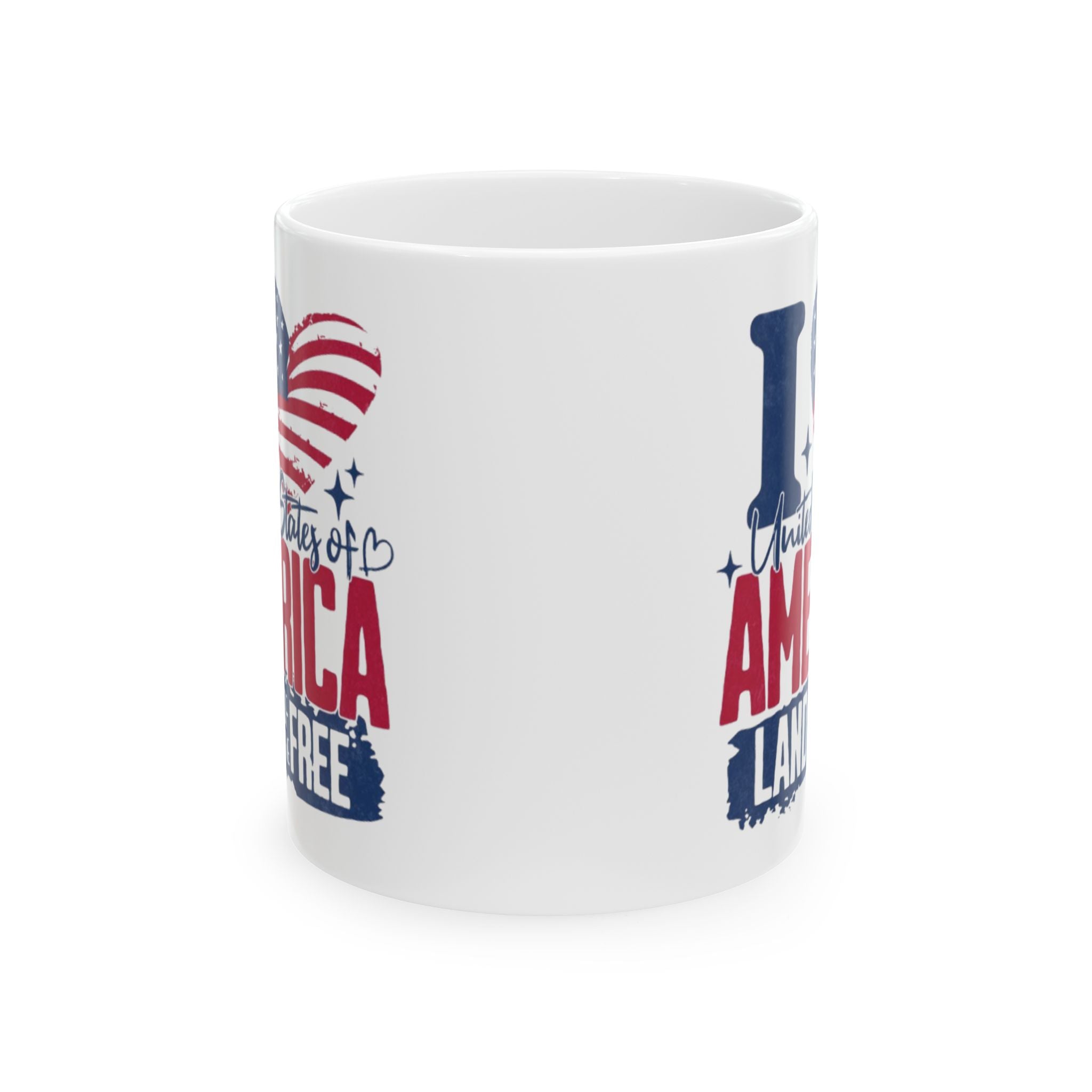 Patriotic 'Land of the Free' Ceramic Mug (11oz & 15oz)
