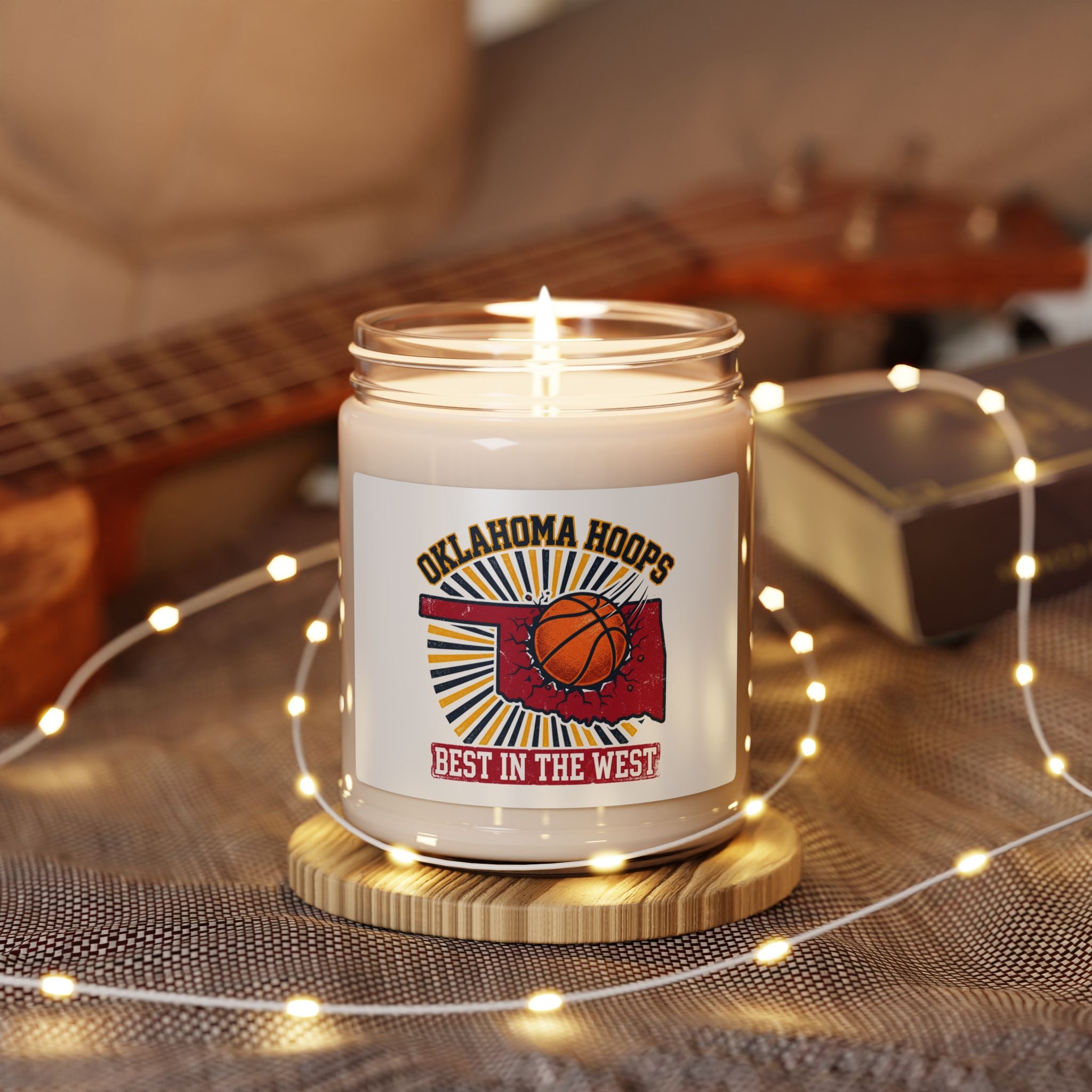 Oklahoma Hoops Candle, Soy 9oz | Best in the West, Vintage Basketball