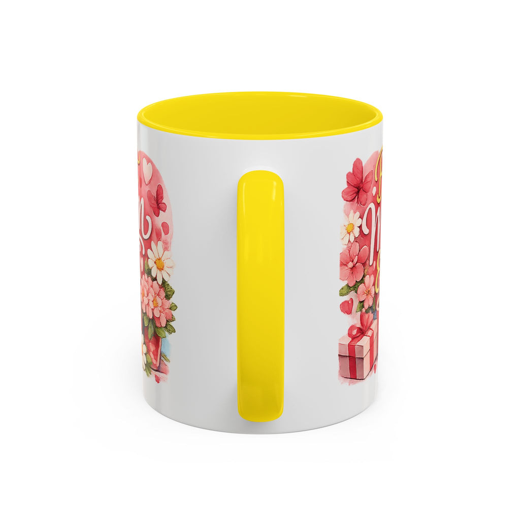Mother's Day Coffee Mug - Happy Mother's Day Mom Gift with Floral Illustration (11/15oz)