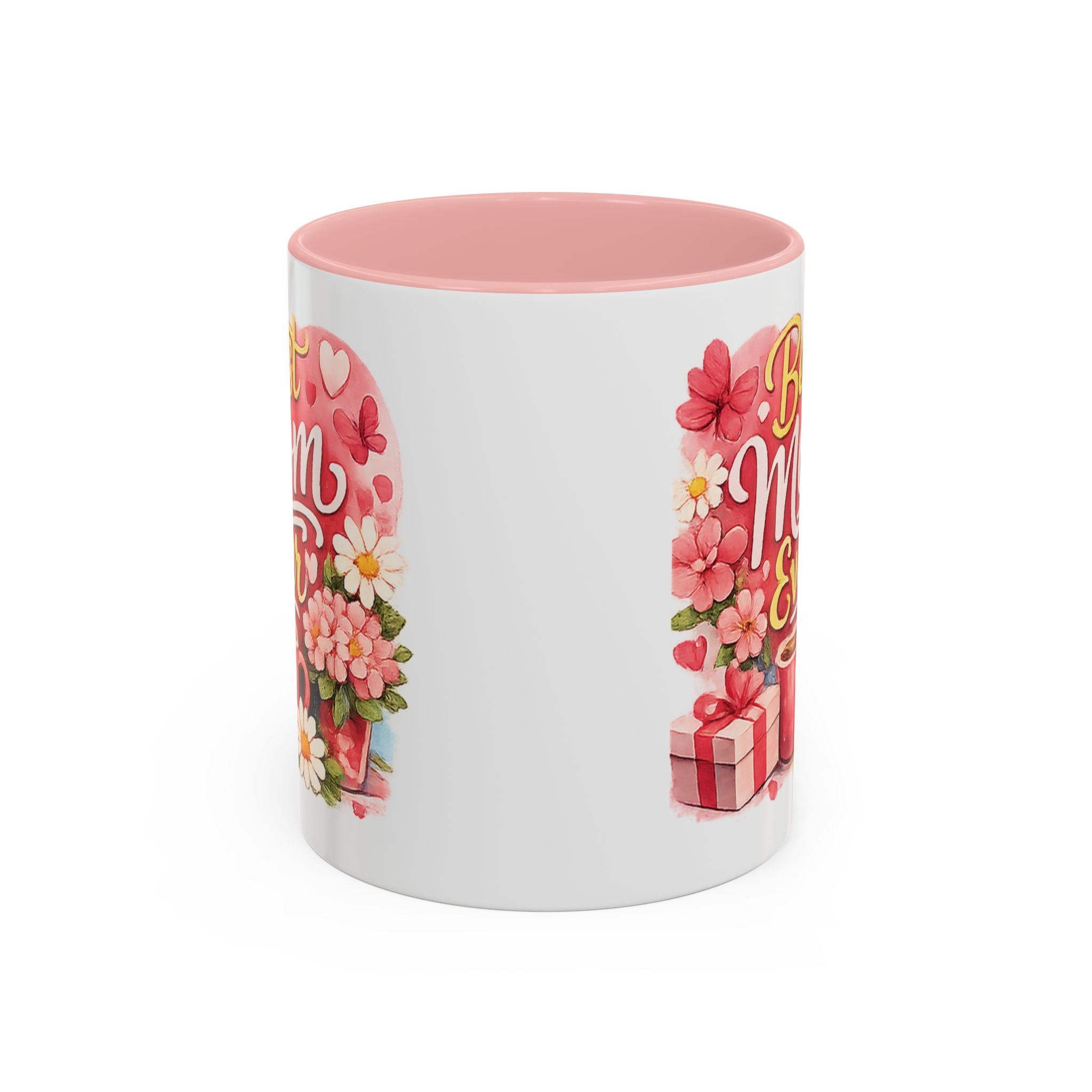 Mother's Day Coffee Mug - Happy Mother's Day Mom Gift with Floral Illustration (11/15oz)