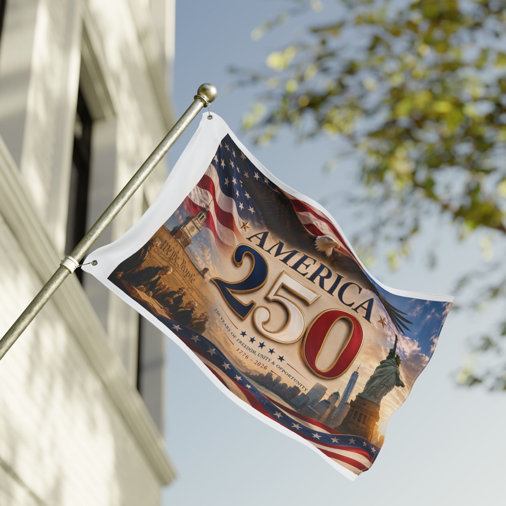 America 250 Commemorative Flag - Double-Sided 250th Anniversary Patriotic Banner