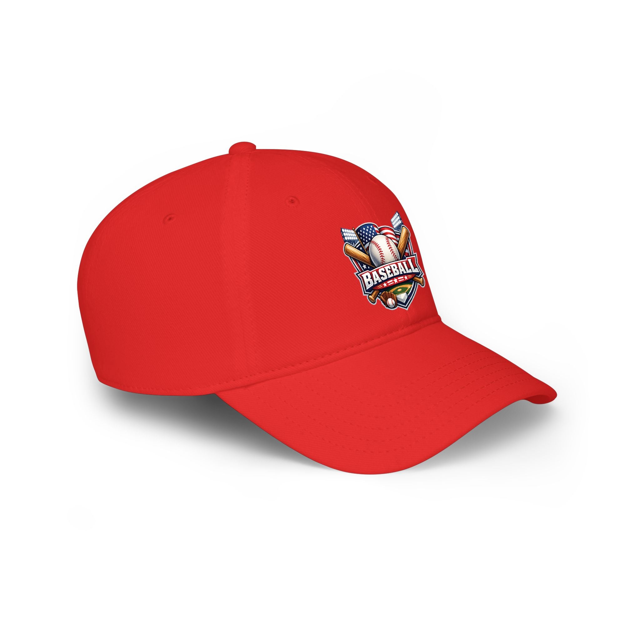 Baseball Emblem Low Profile Cap - Patriotic Baseball Hat