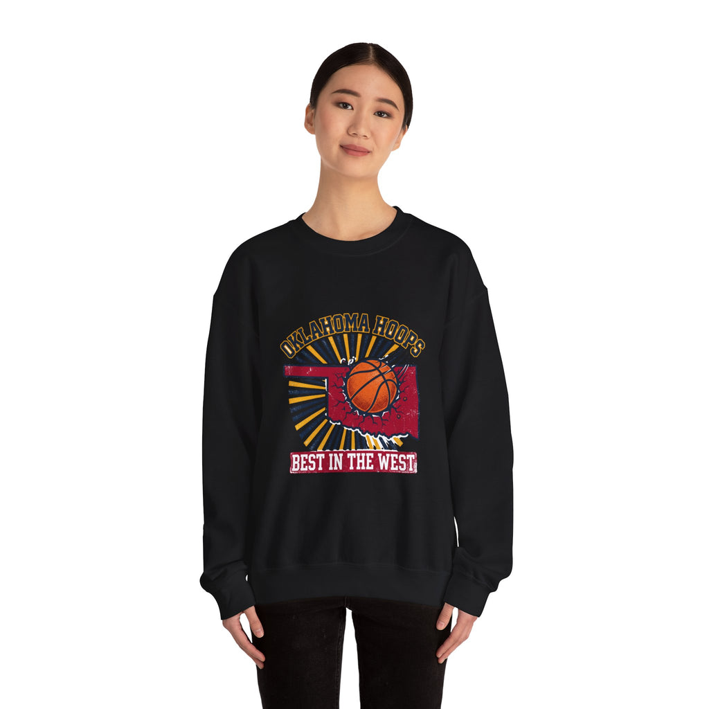 Oklahoma Hoops Crewneck Sweatshirt | Best in the West, OKC Pride, Vintage Distressed