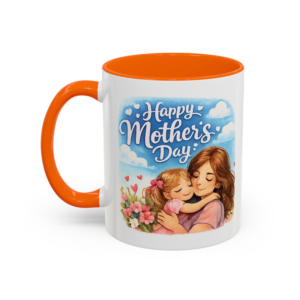 Mother's Day Coffee Mug - "Happy Mother's Day" Mom & Child Floral Accent Mug (11/15oz)