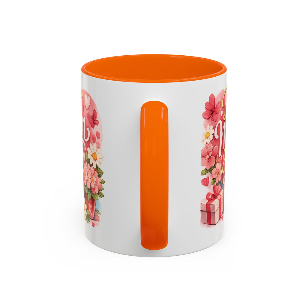 Mother's Day Coffee Mug - Happy Mother's Day Mom Gift with Floral Illustration (11/15oz)