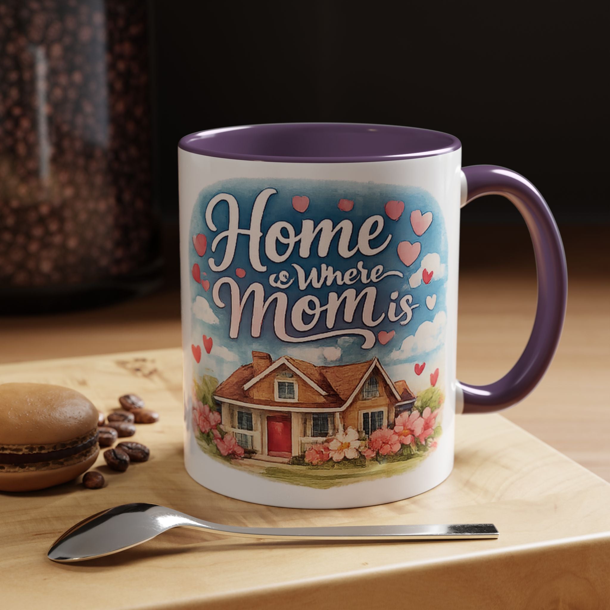 Home Is Where Mom Is Accent Coffee Mug - Mother's Day Gift