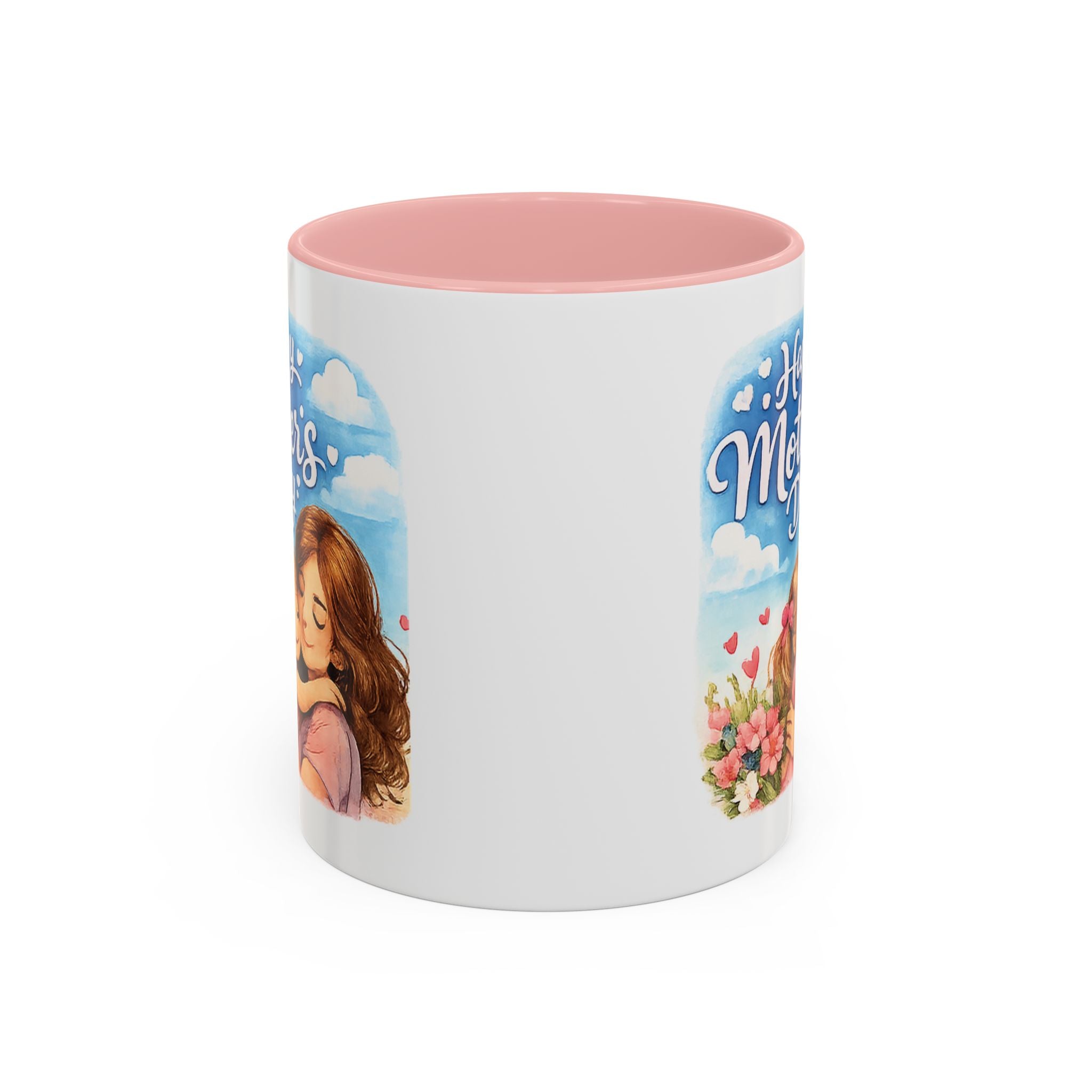 Mother's Day Coffee Mug - "Happy Mother's Day" Mom & Child Floral Accent Mug (11/15oz)