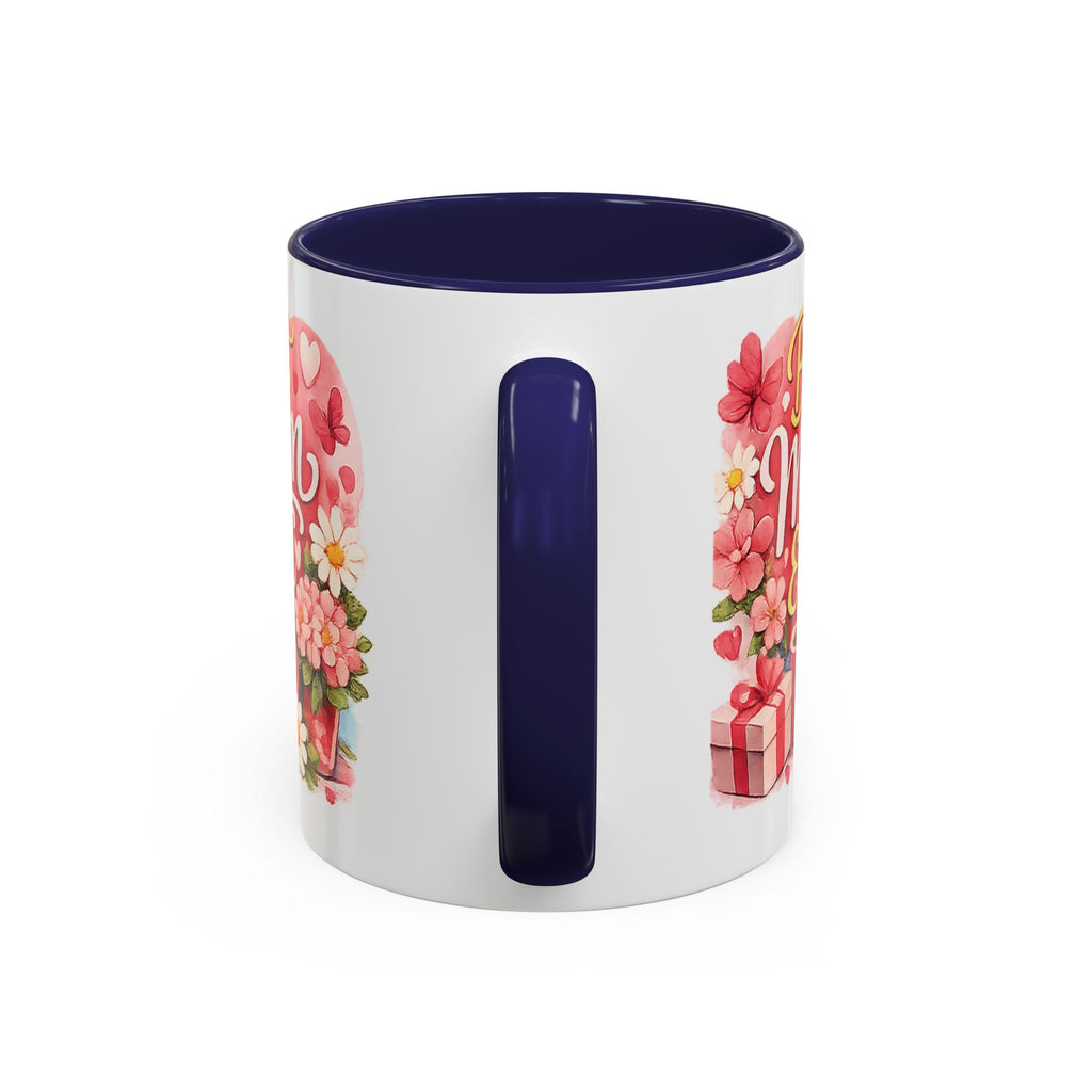 Mother's Day Coffee Mug - Happy Mother's Day Mom Gift with Floral Illustration (11/15oz)