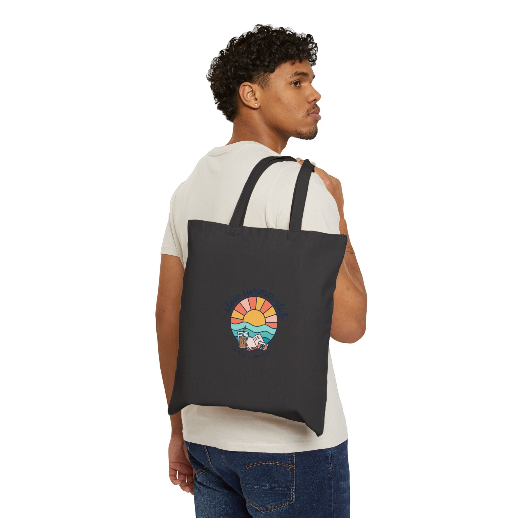sunny retro seaside illustration Tote | summer aesthetic, coastal vibes