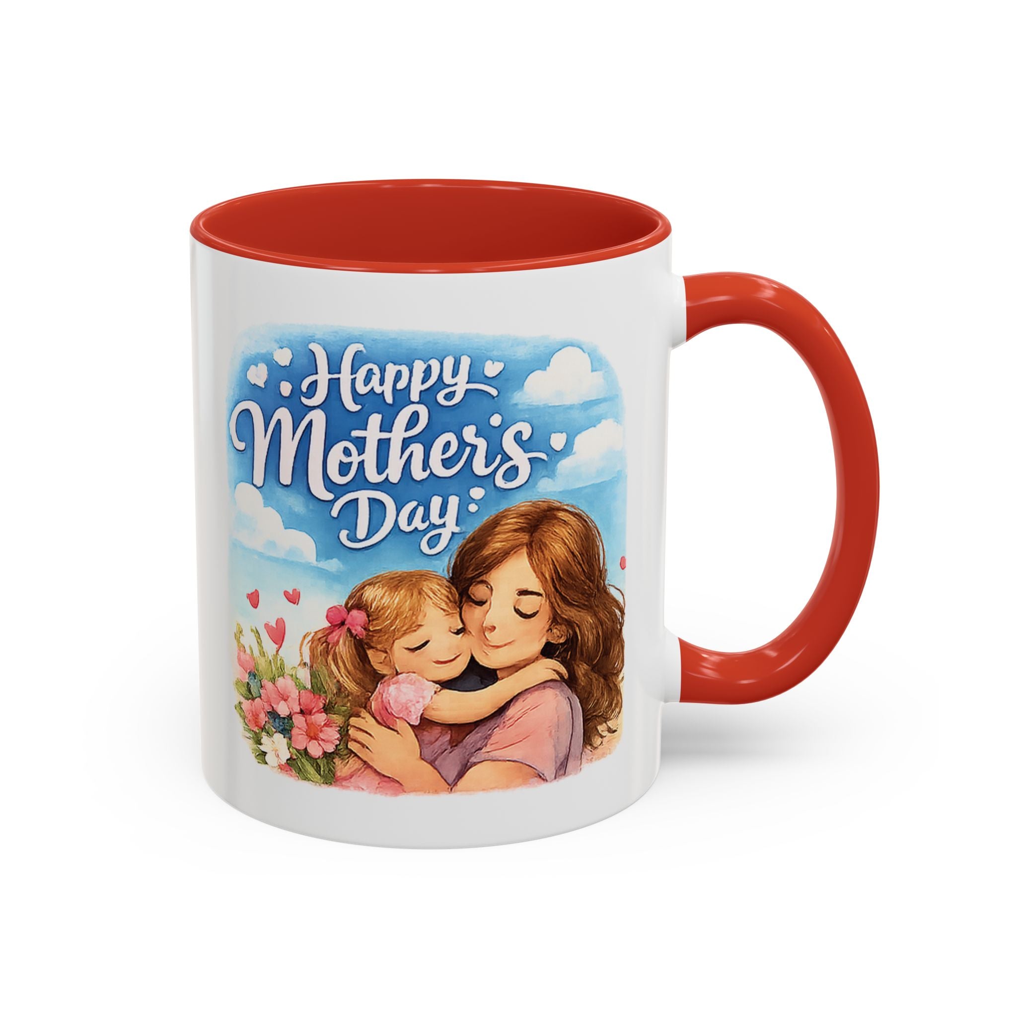 Mother's Day Coffee Mug - "Happy Mother's Day" Mom & Child Floral Accent Mug (11/15oz)