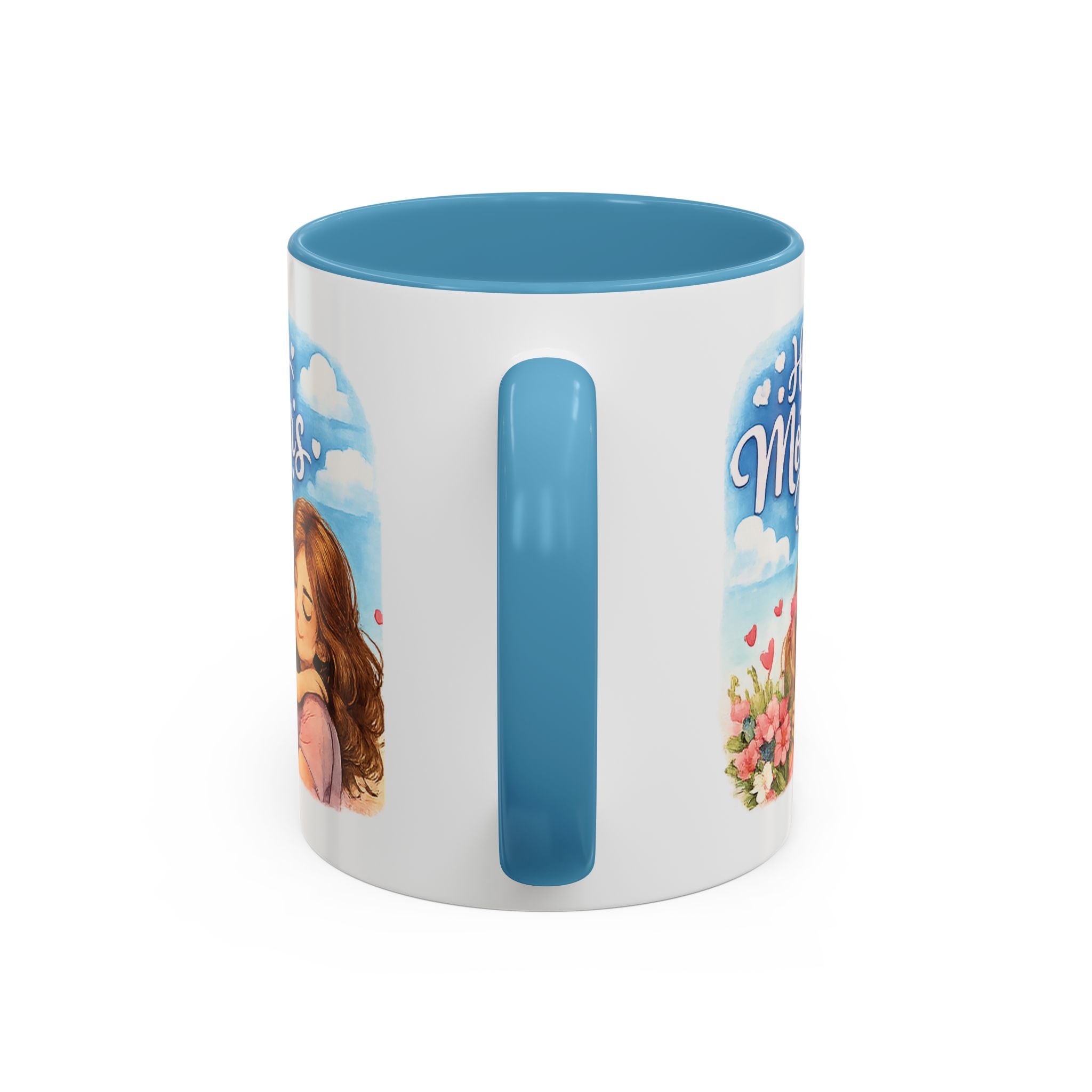 Mother's Day Coffee Mug - "Happy Mother's Day" Mom & Child Floral Accent Mug (11/15oz)