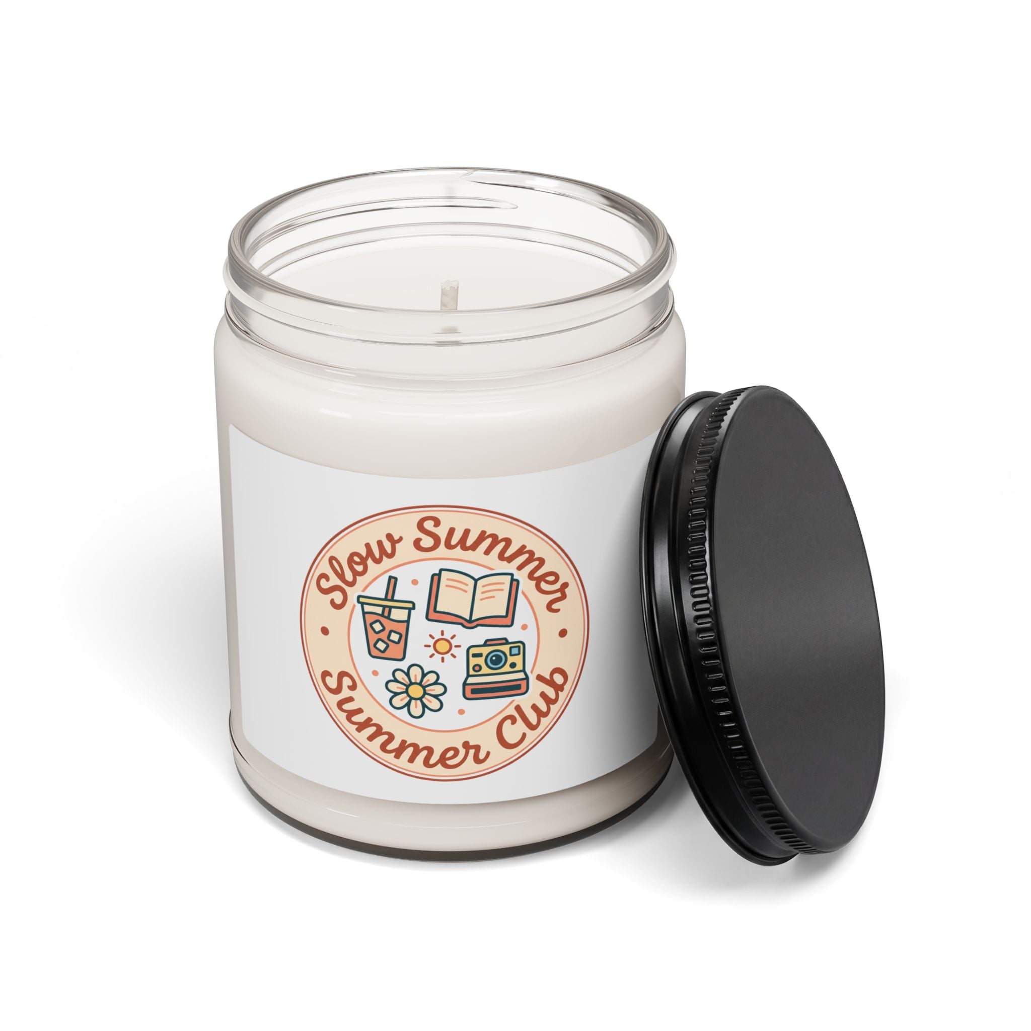 Slow Summer Club Candle, soy jar, summer aesthetic, coastal vibes