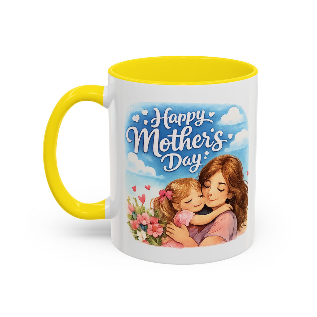 Mother's Day Coffee Mug - "Happy Mother's Day" Mom & Child Floral Accent Mug (11/15oz)