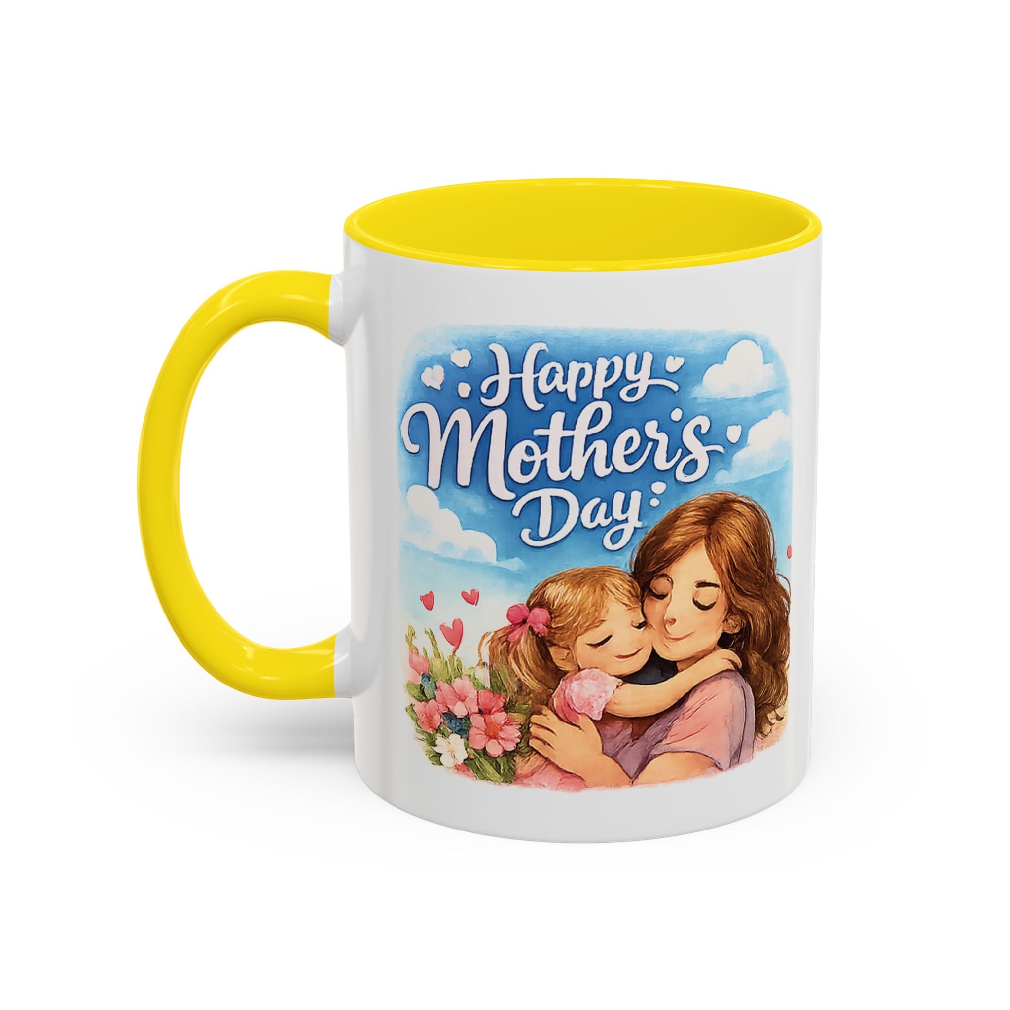 Mother's Day Coffee Mug - "Happy Mother's Day" Mom & Child Floral Accent Mug (11/15oz)