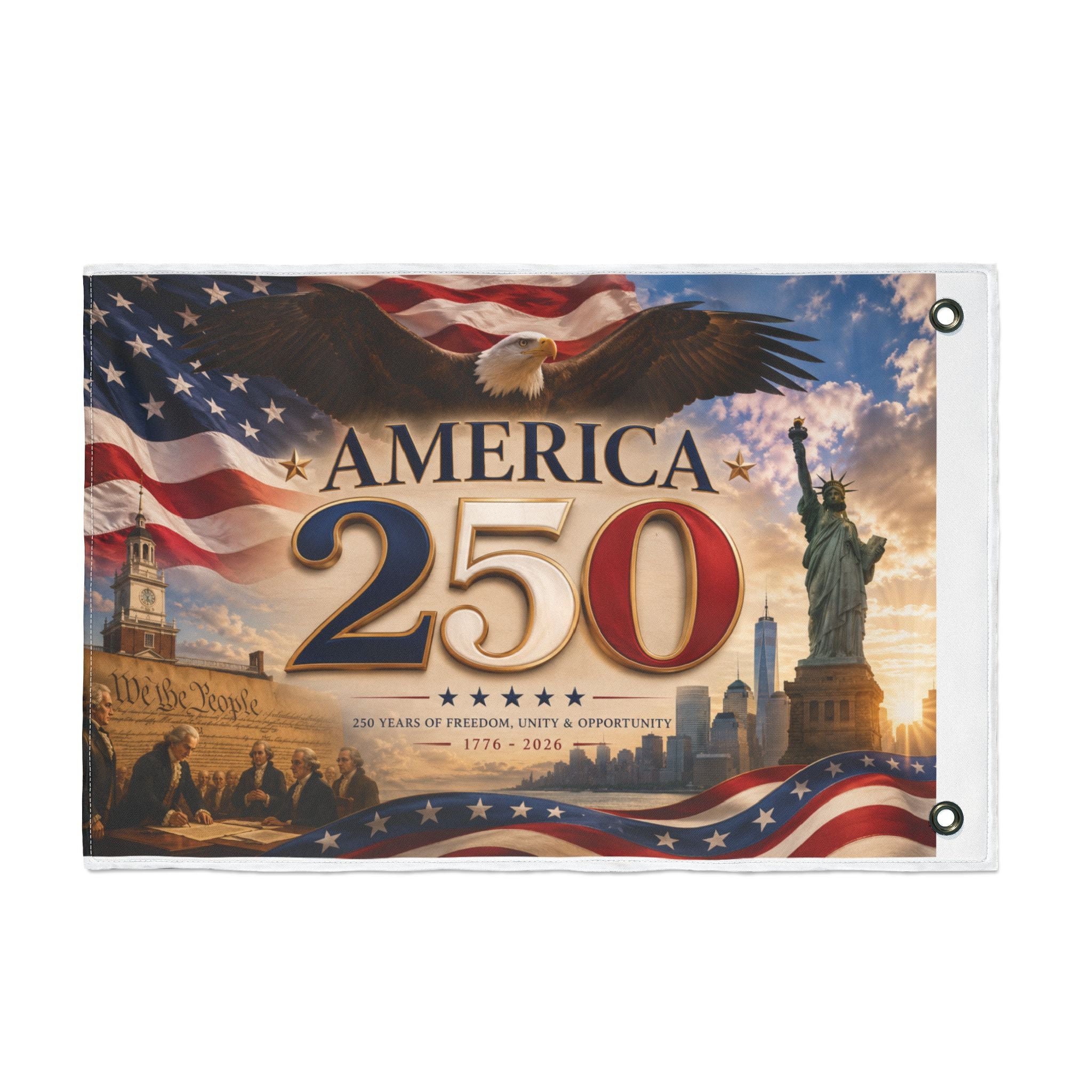 America 250 Commemorative Flag - Double-Sided 250th Anniversary Patriotic Banner